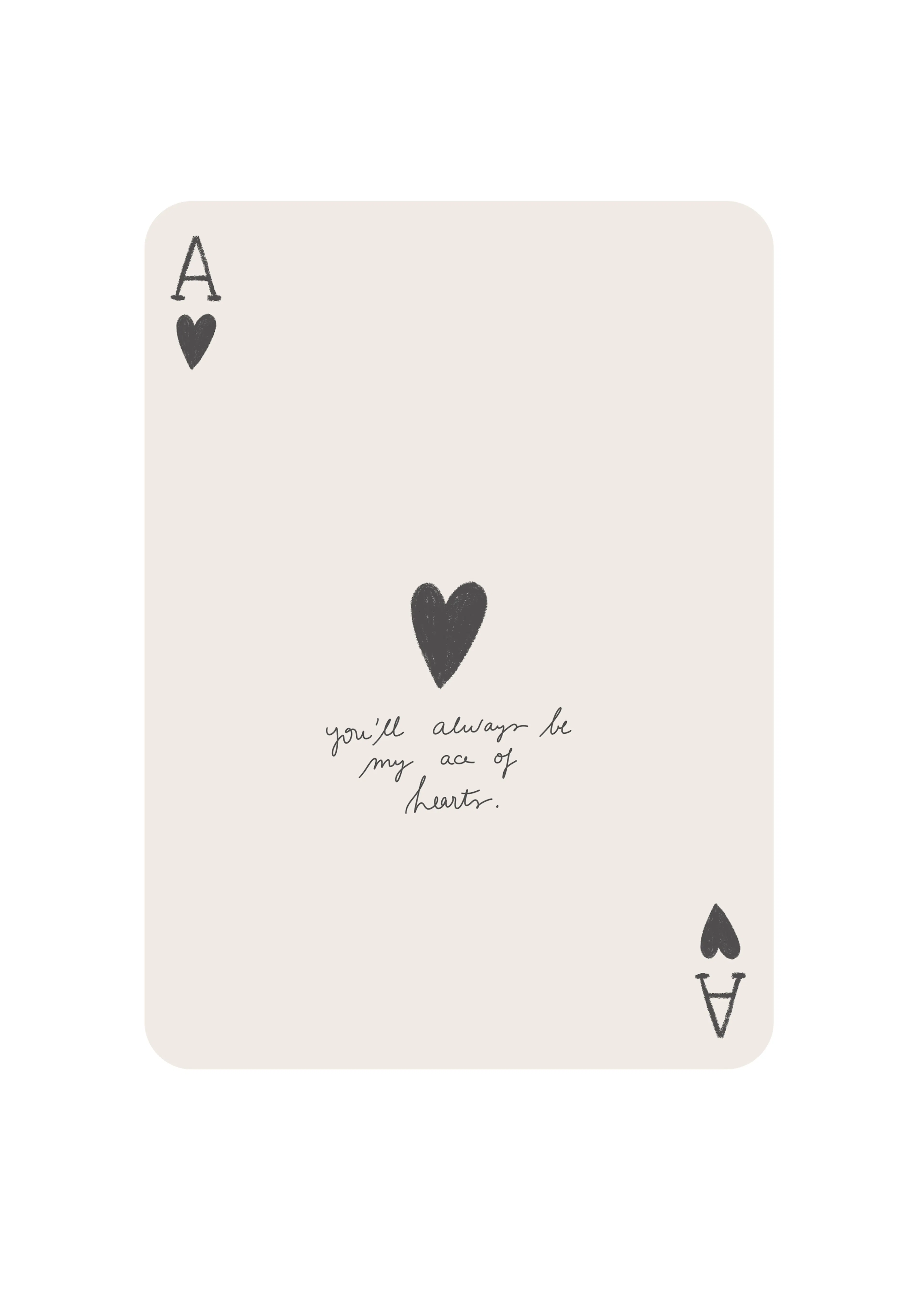 Beige Ace Of Hearts Poster 0