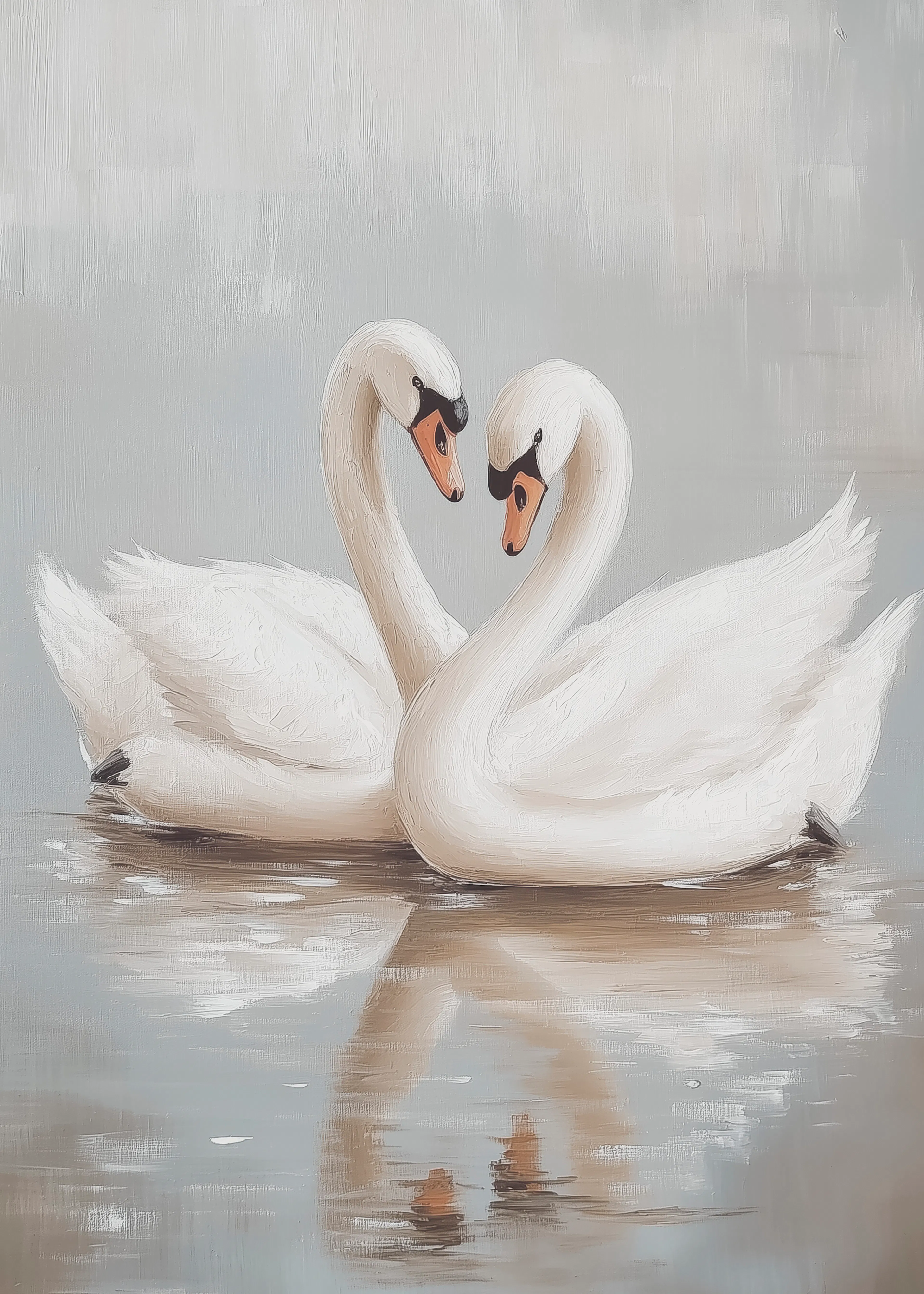 White Elegant Swans Poster 0