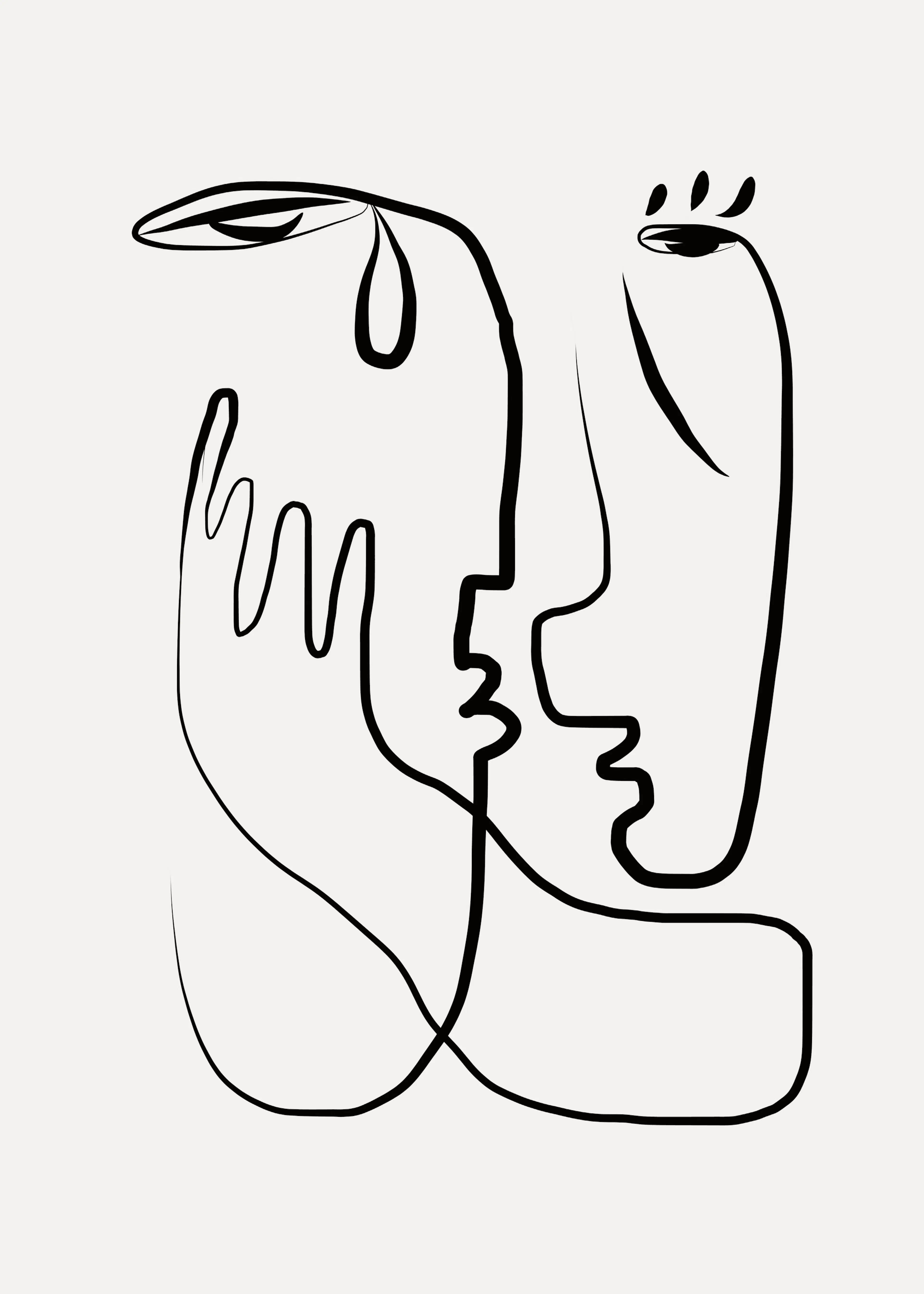 Black Abstract Embrace Poster 0