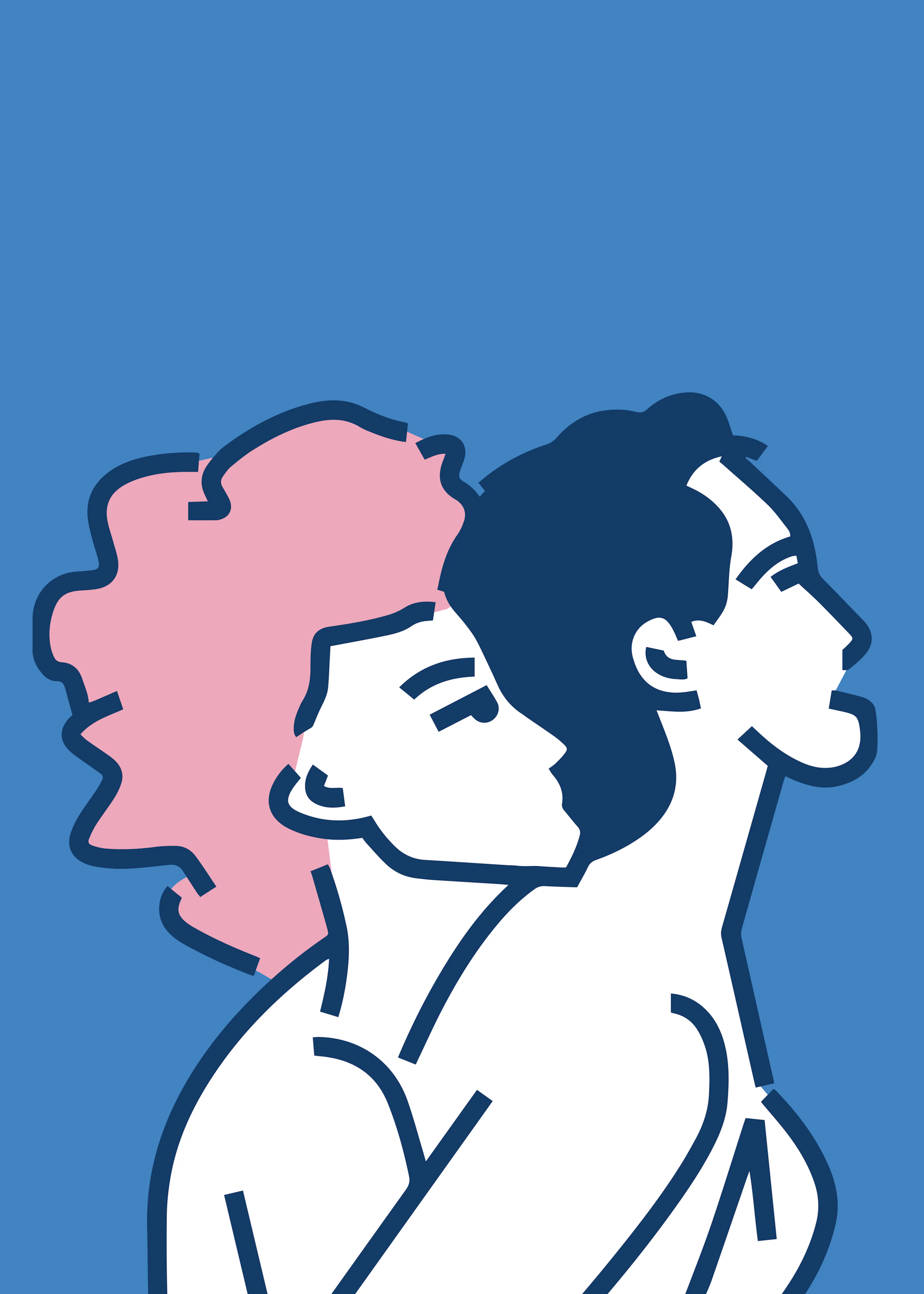 Blue Pink Embrace Poster 0
