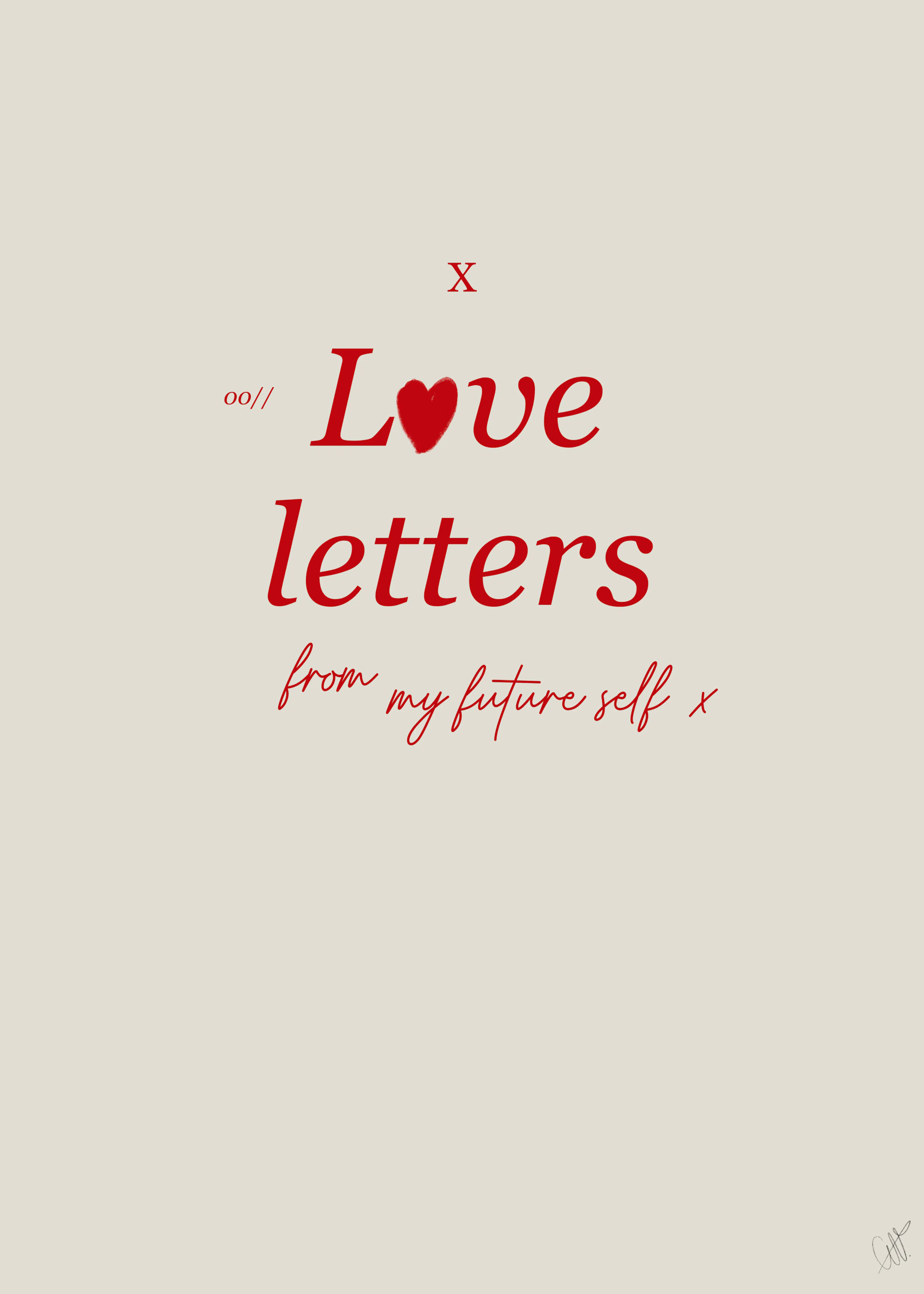 Beige Love Letters Poster 0