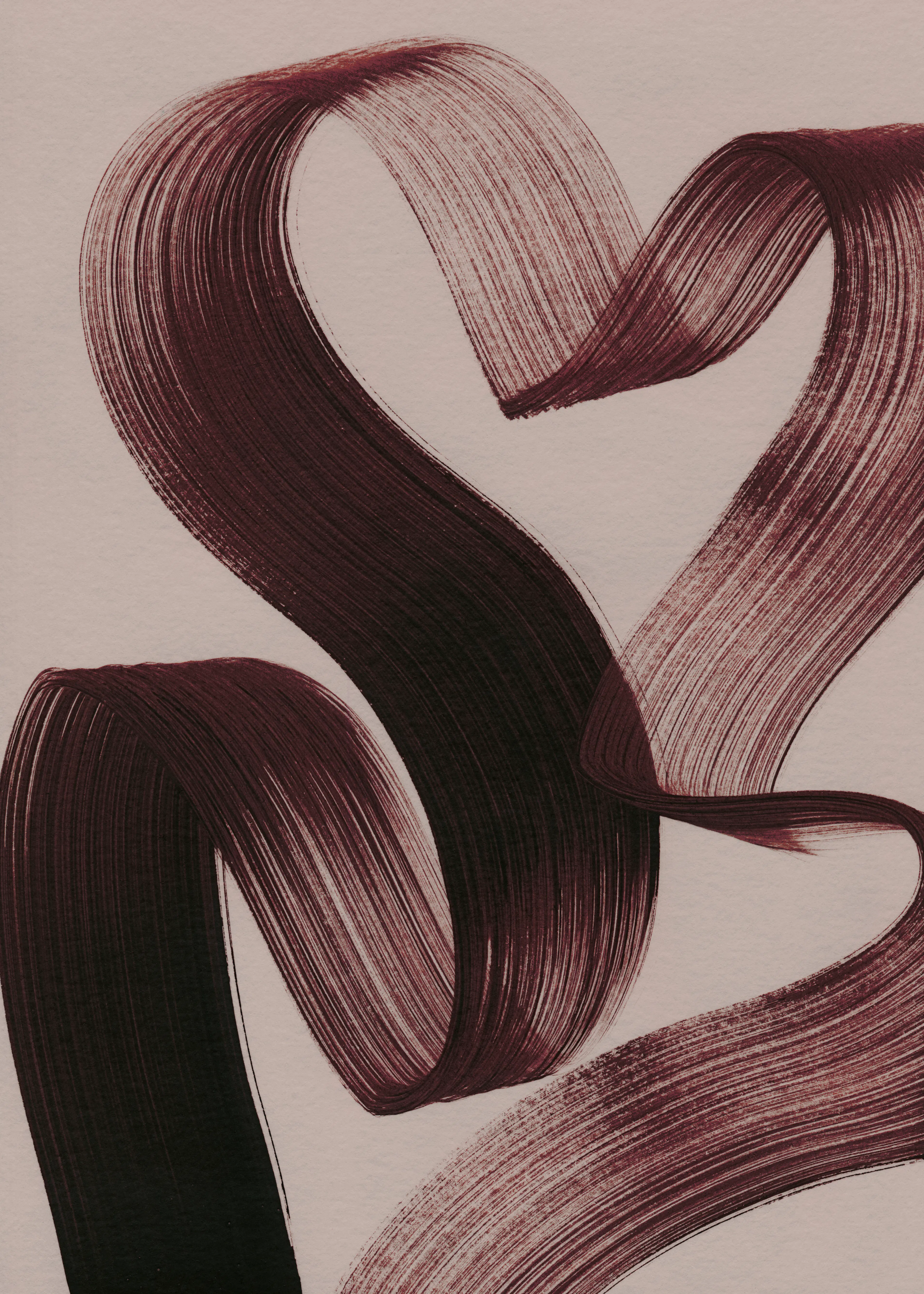 Brushstroke Heart Poster 0