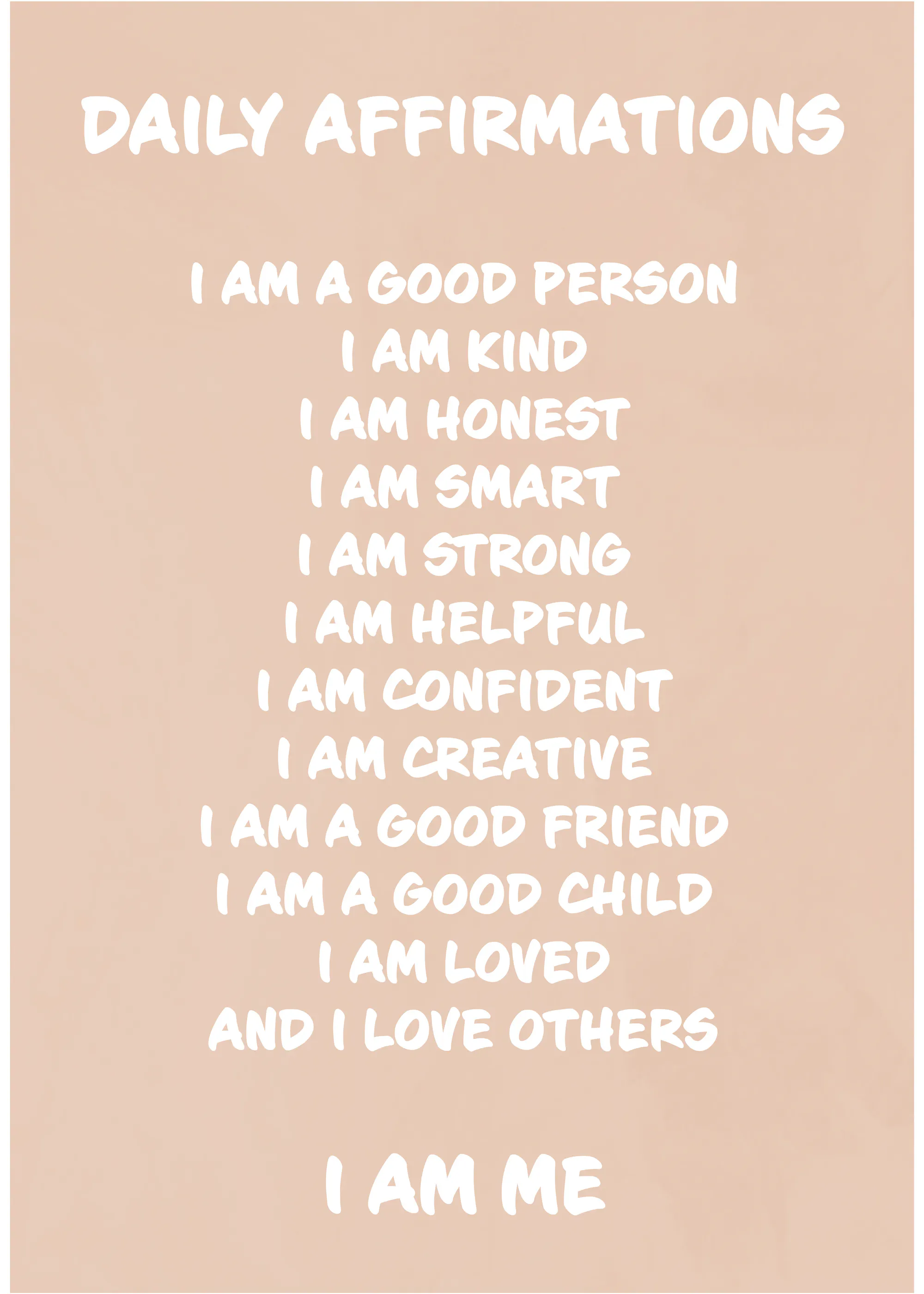 Brown Daily Affirmations Poster 0