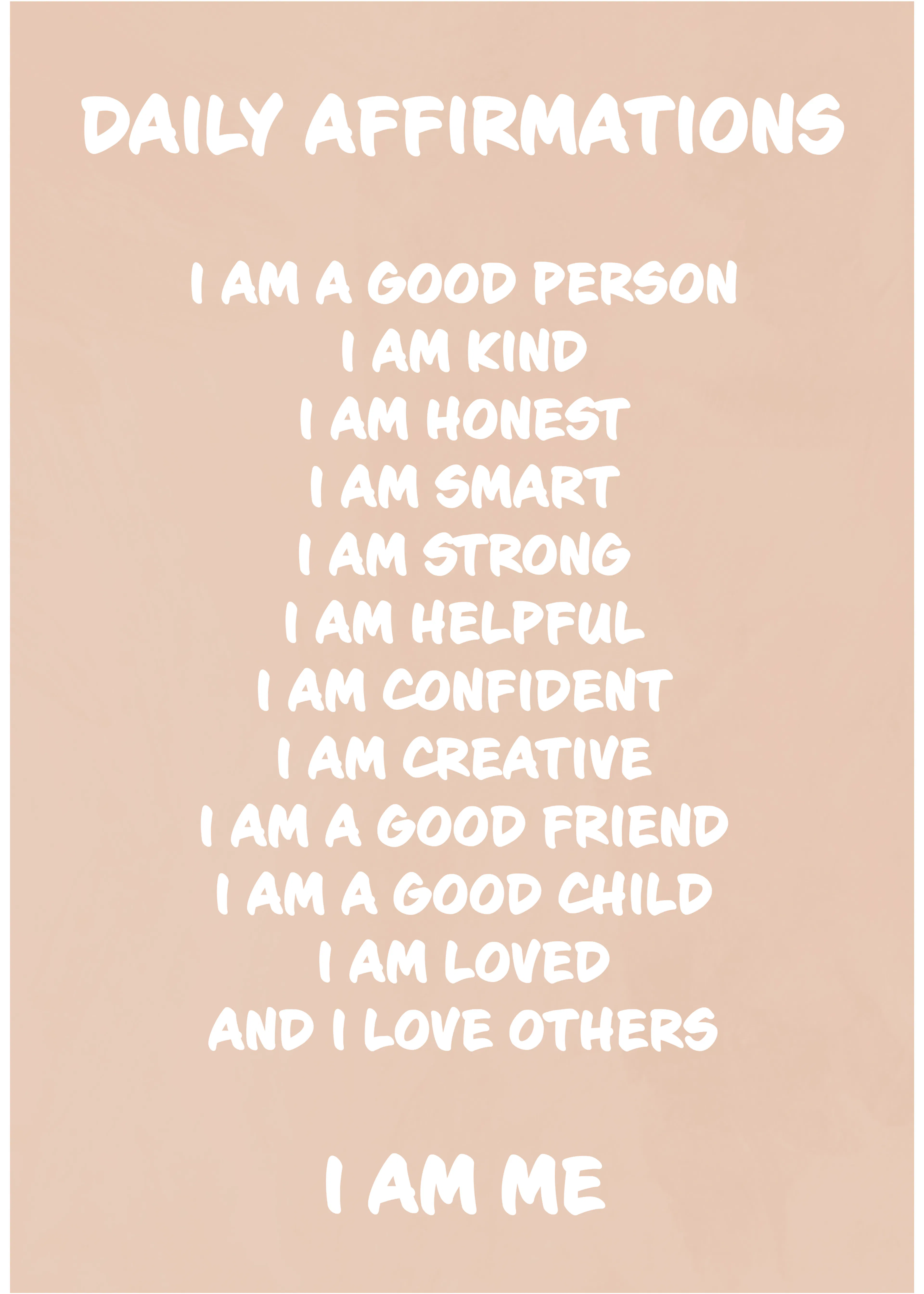 Brown Daily Affirmations Poster 0