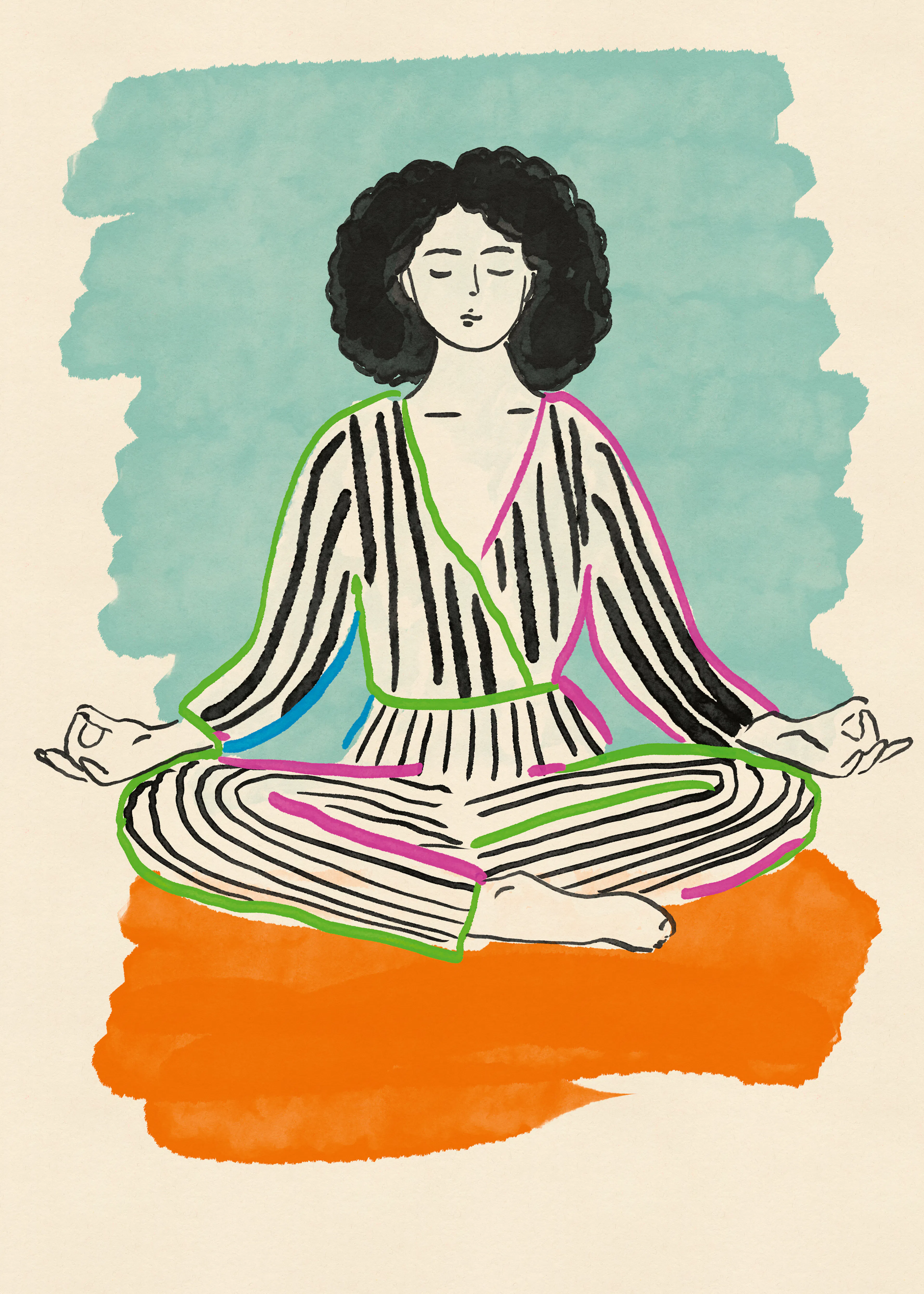 Meditazione Tranquilla Verde Acqua Poster 0