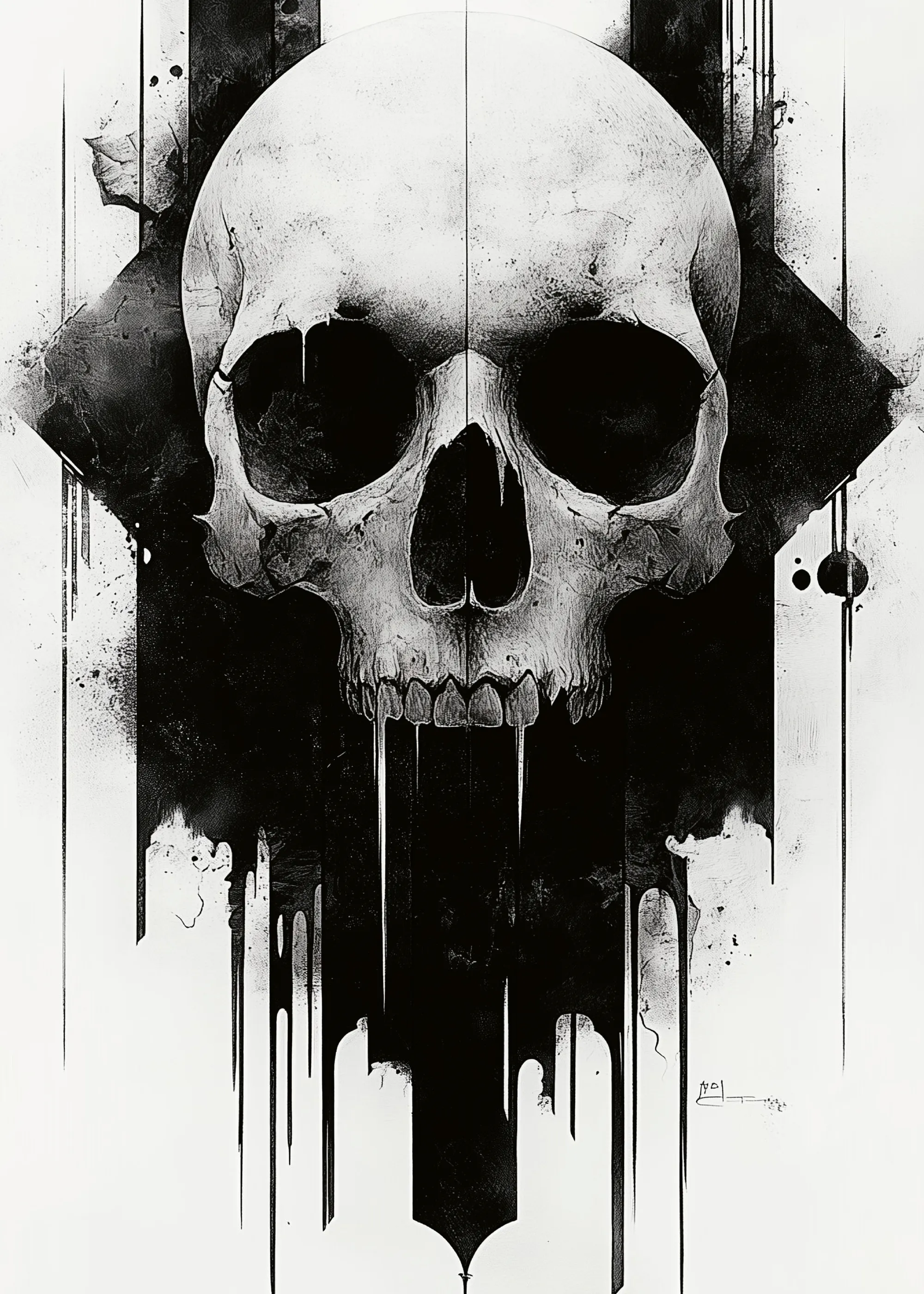Black Dark Skull Poster 0