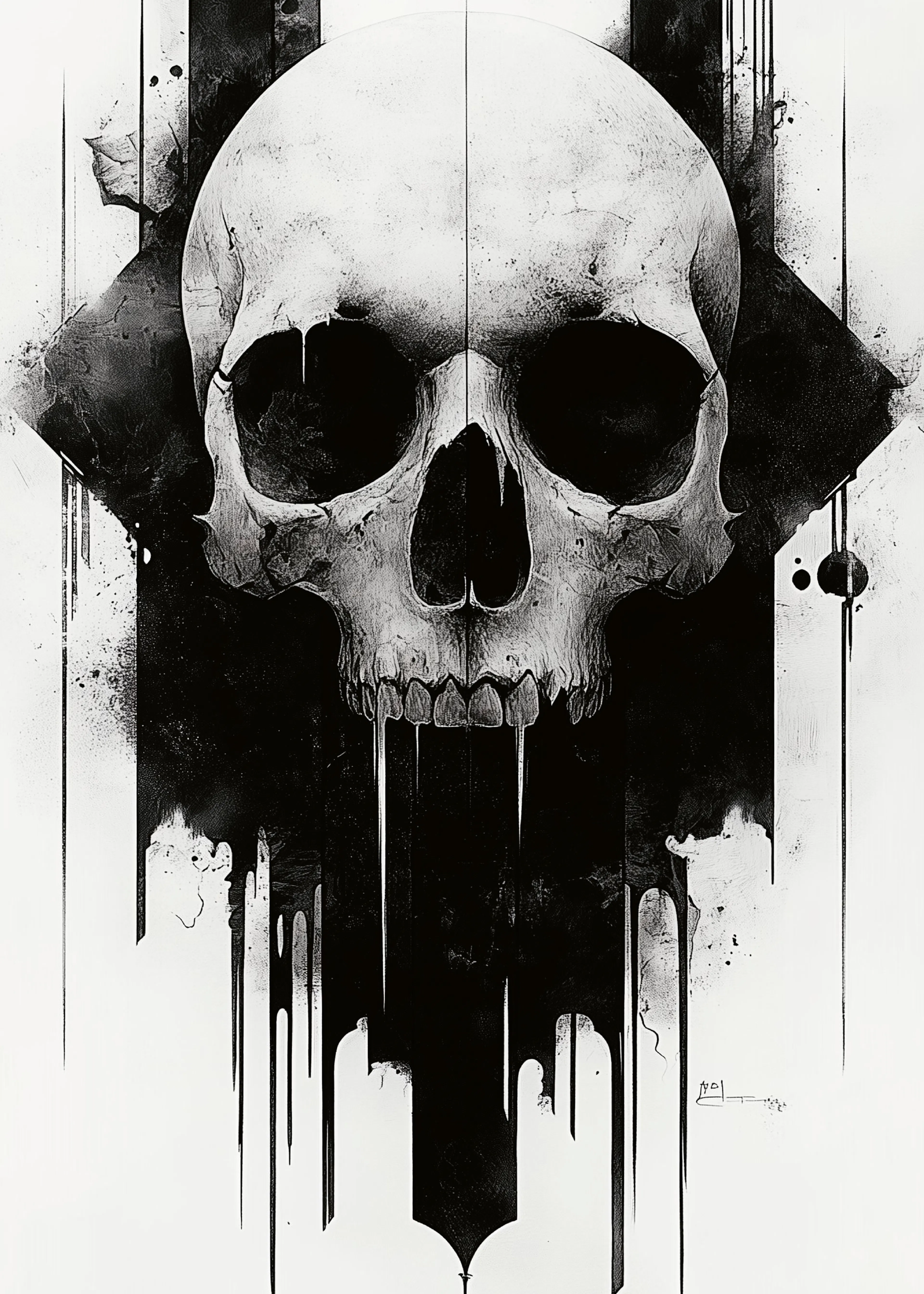 Black Dark Skull Poster 0