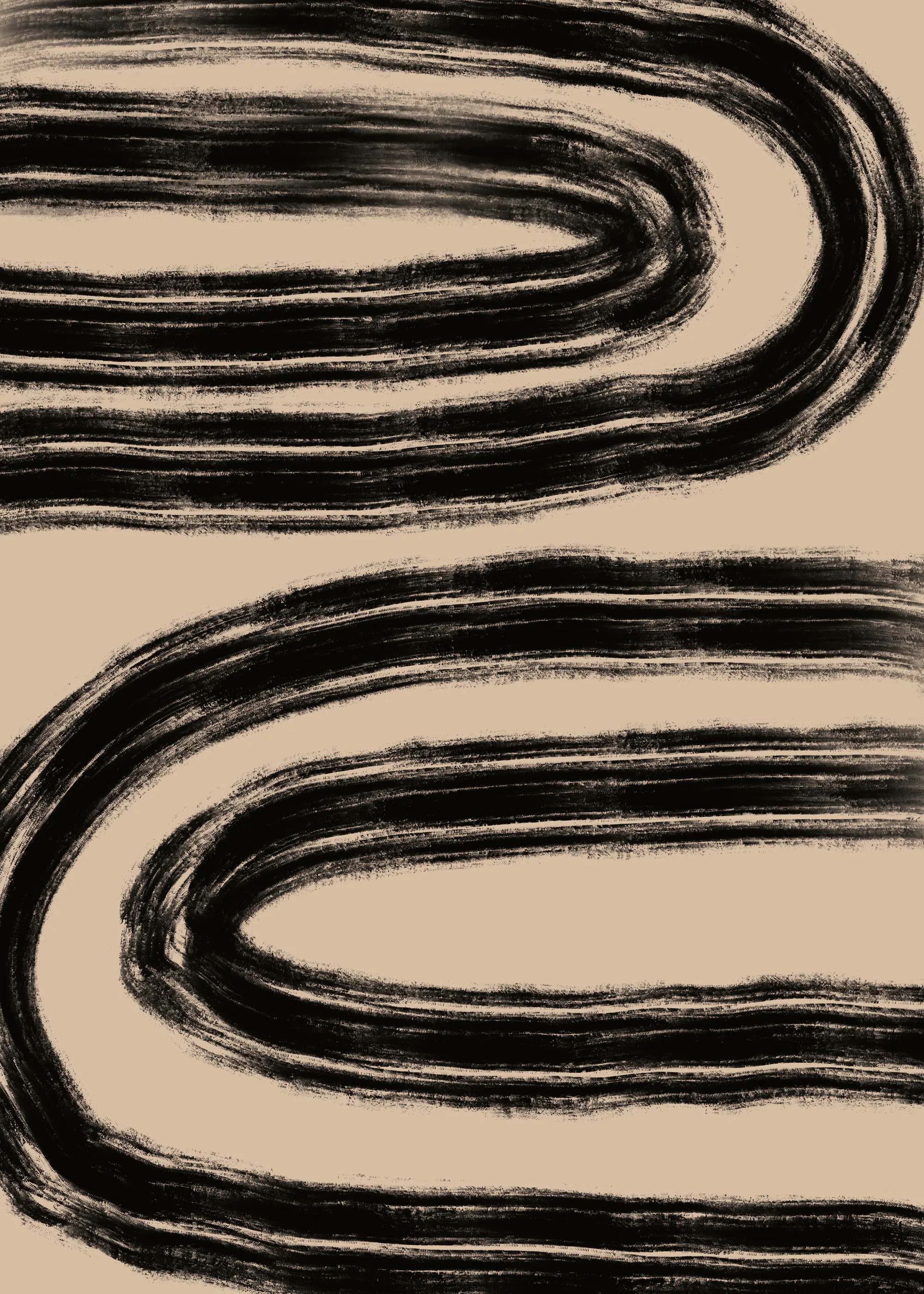 Beige Bold Brushstrokes Poster 0