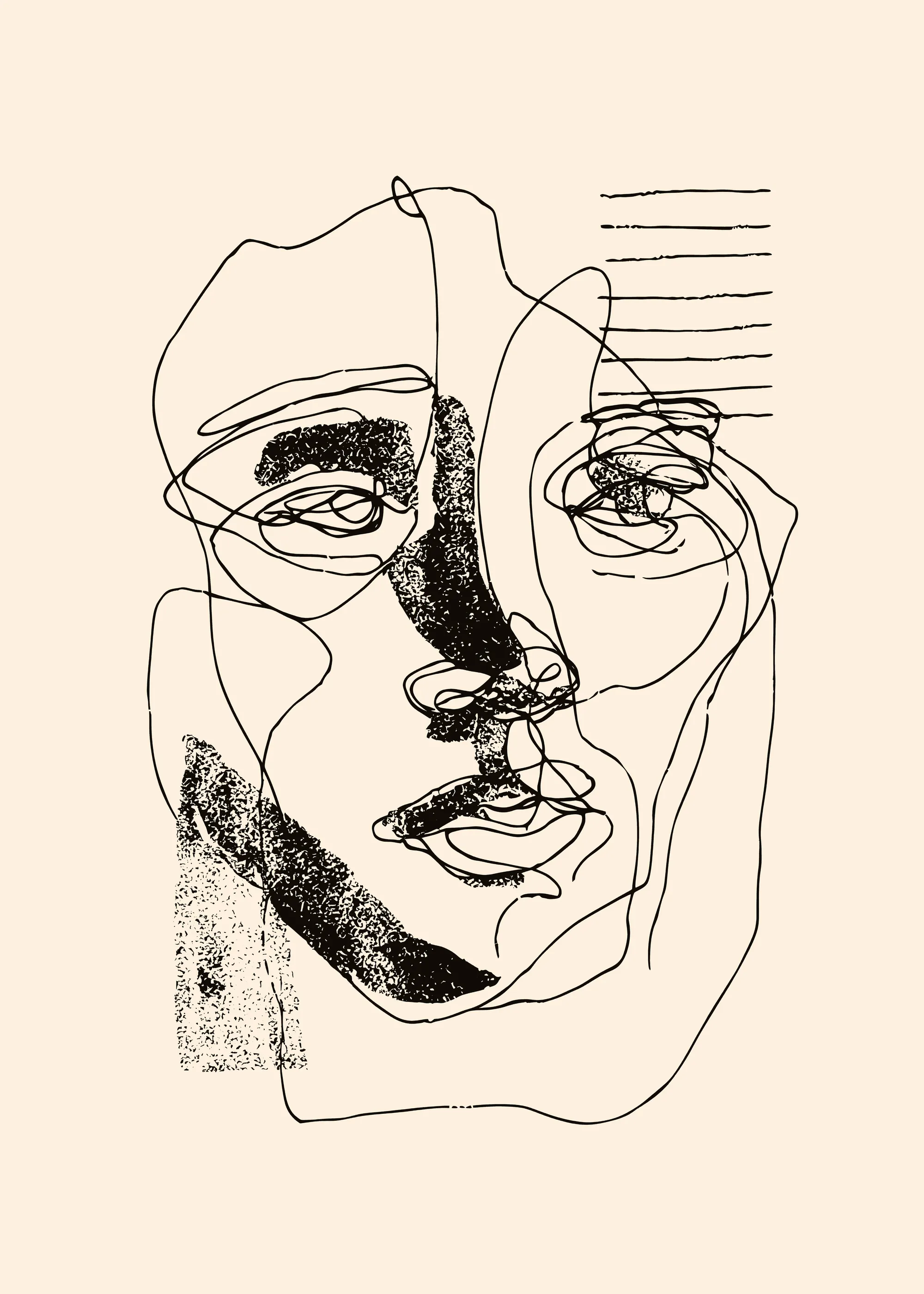 Taupe Abstract Face Poster 0