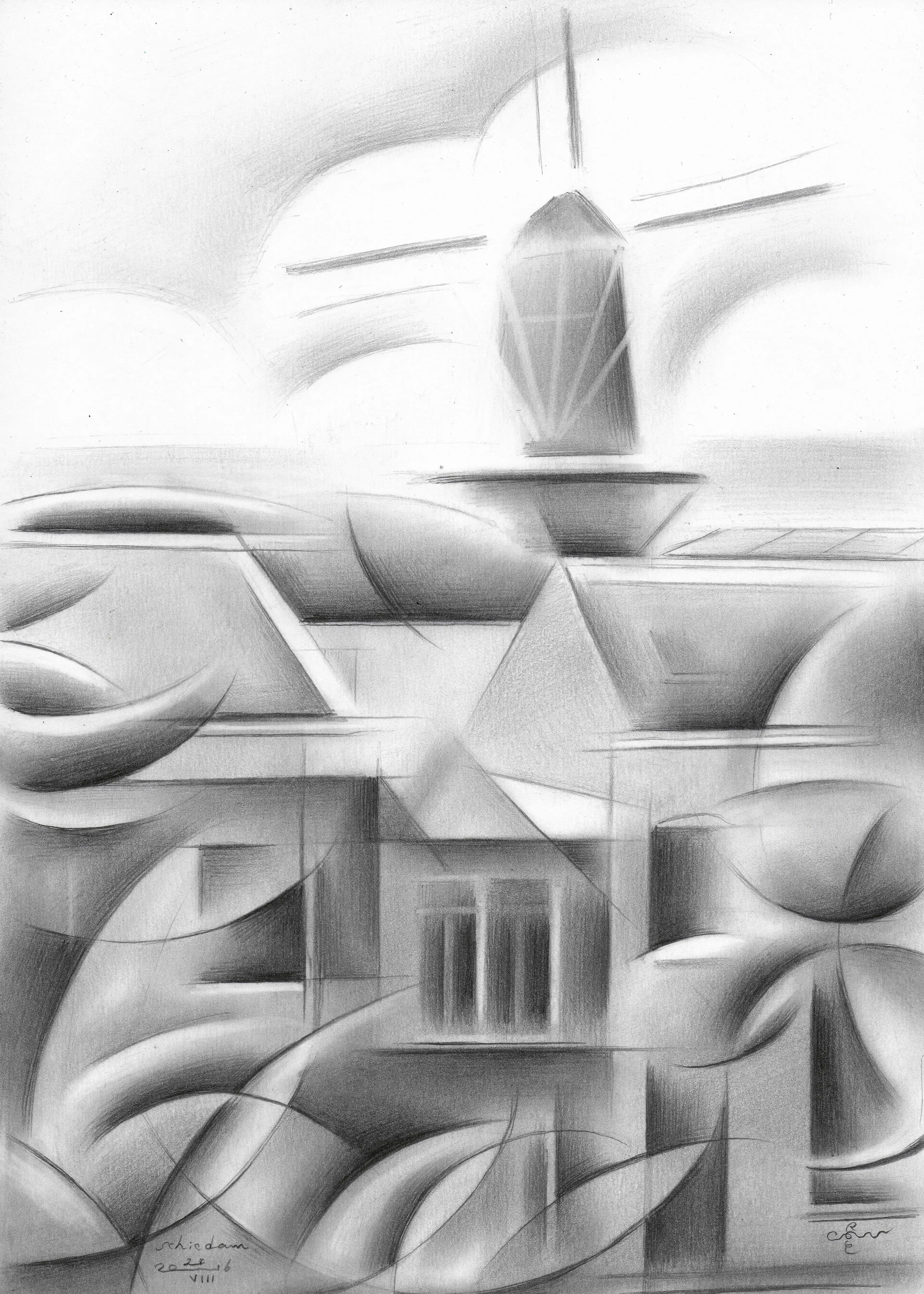 Gray Abstract Cityscape Poster 0