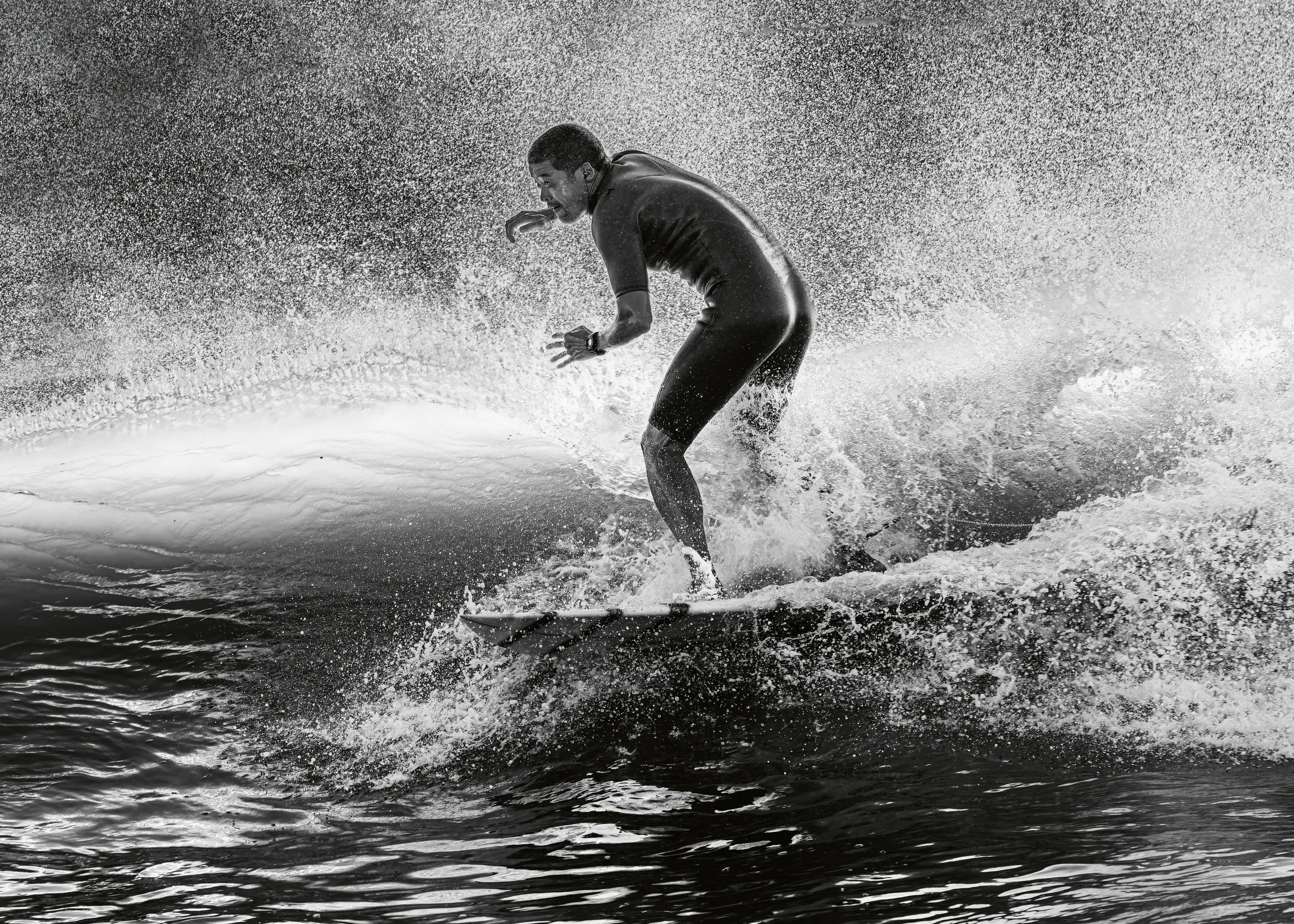 Black Surfing Wave Poster 0