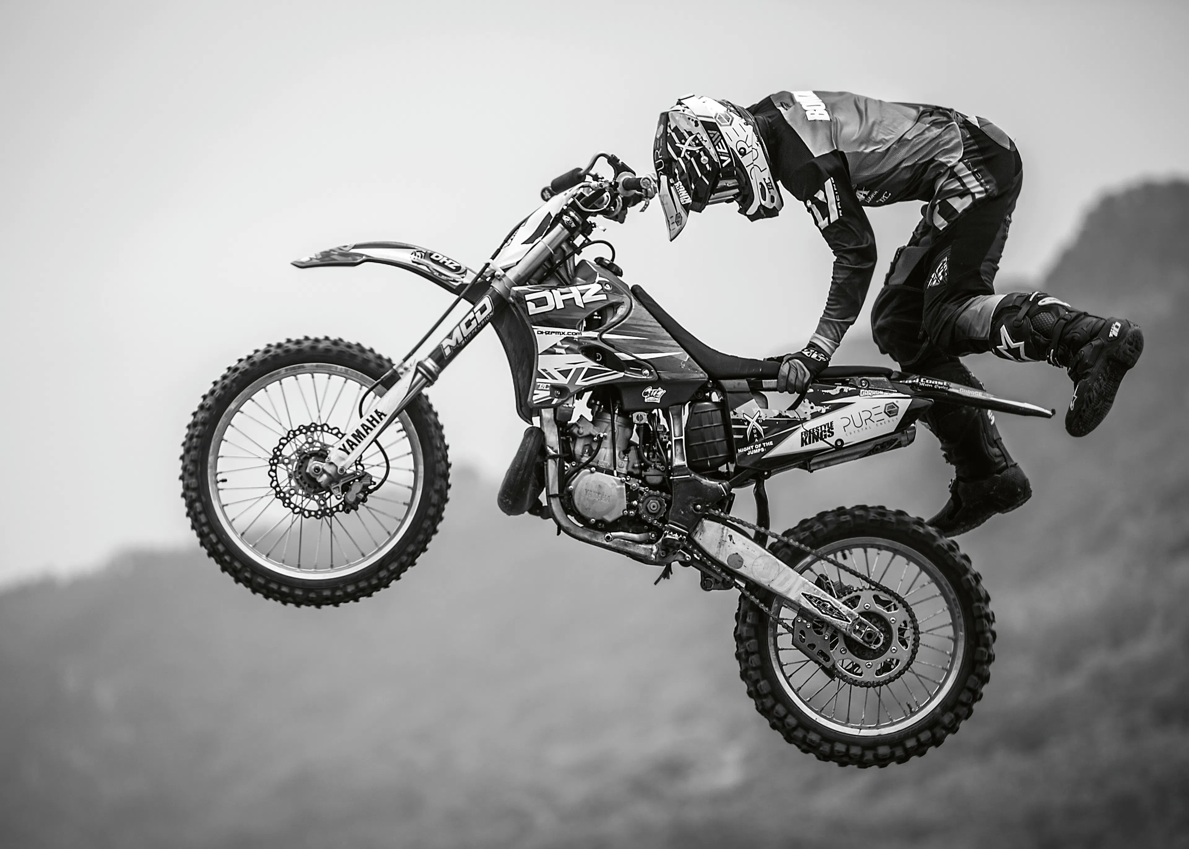 Czarny Freestyle Motocross Plakat 0