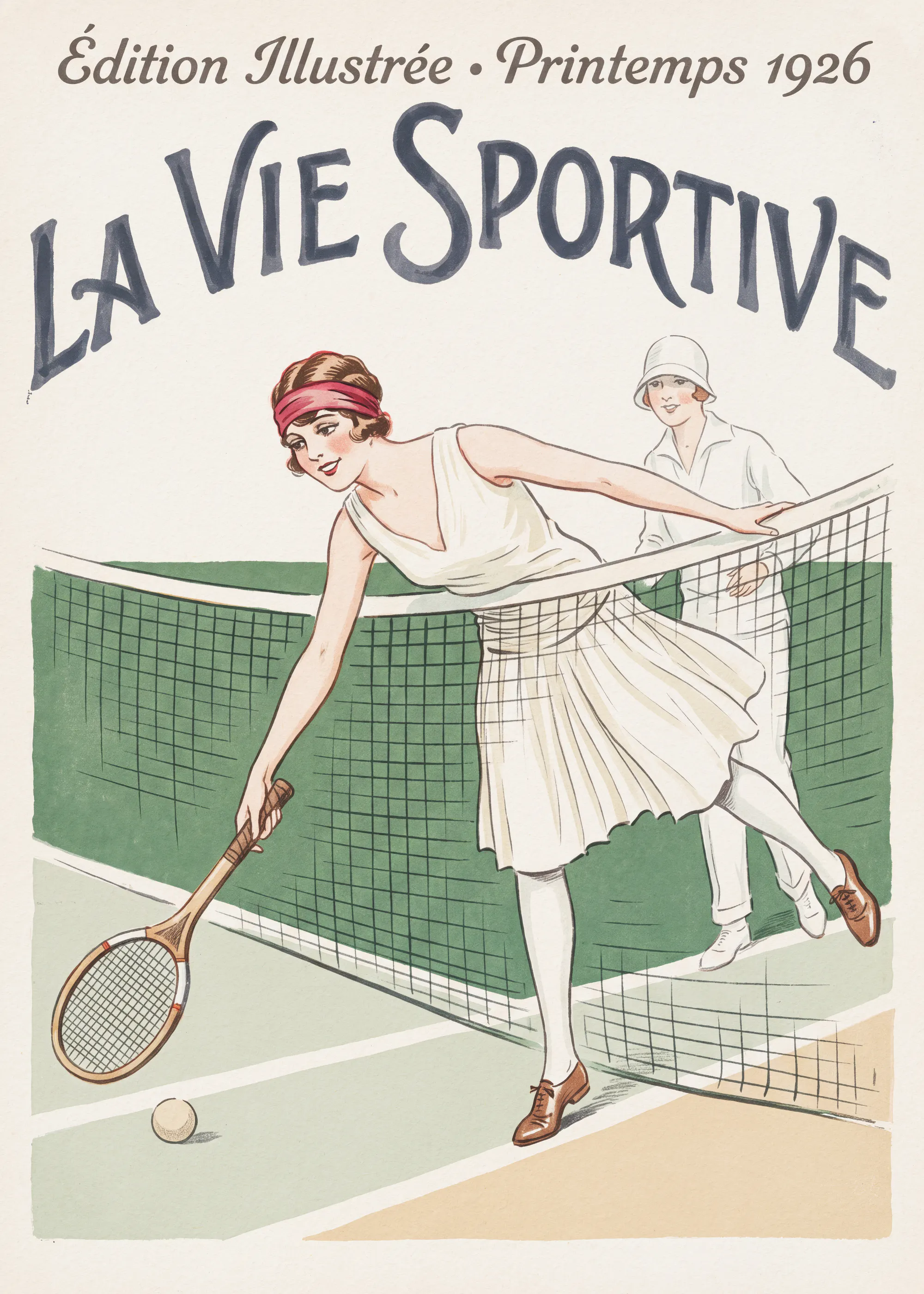 Green Vintage Tennis Poster 0
