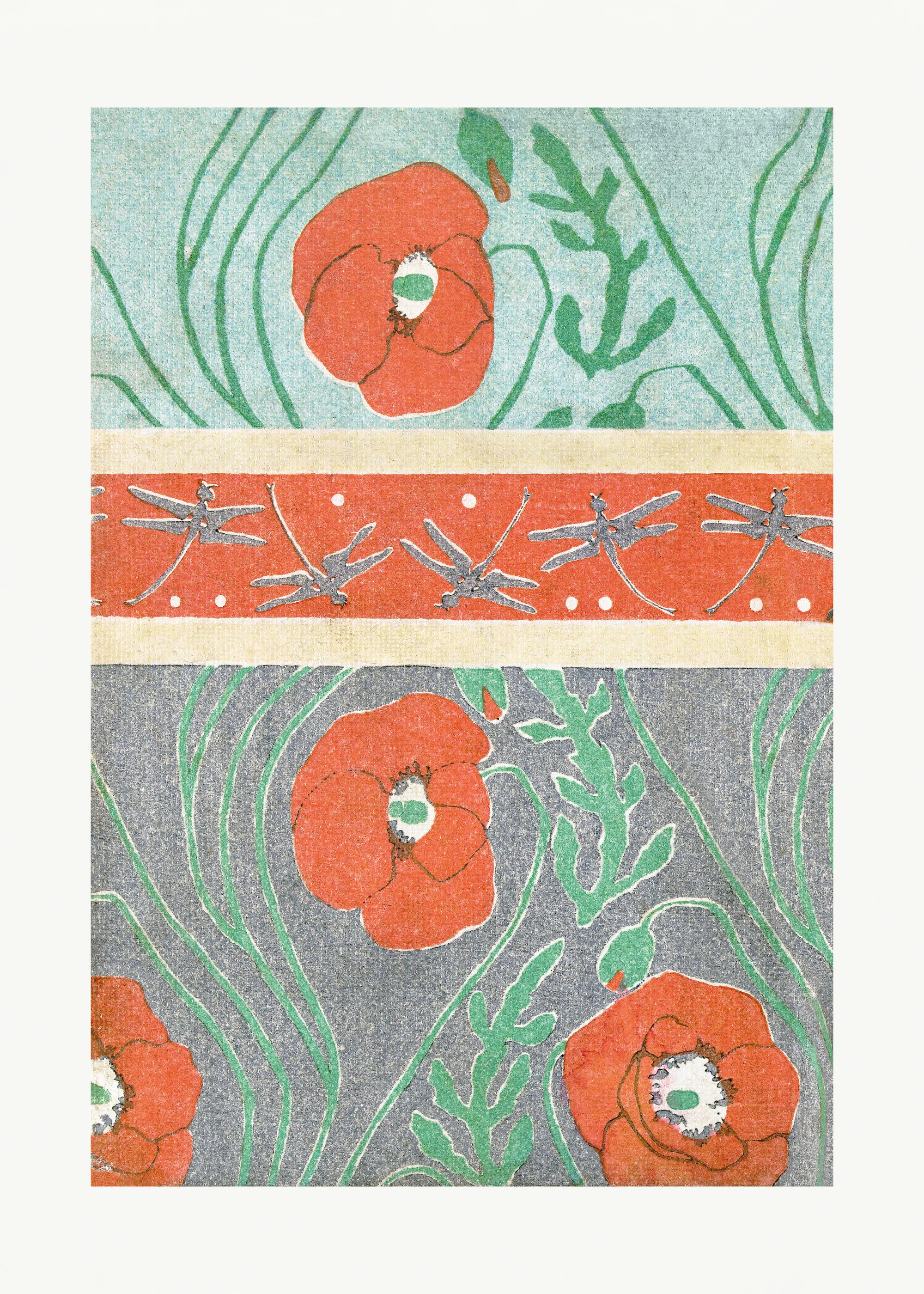 Mint Vintage Floral Poster 0