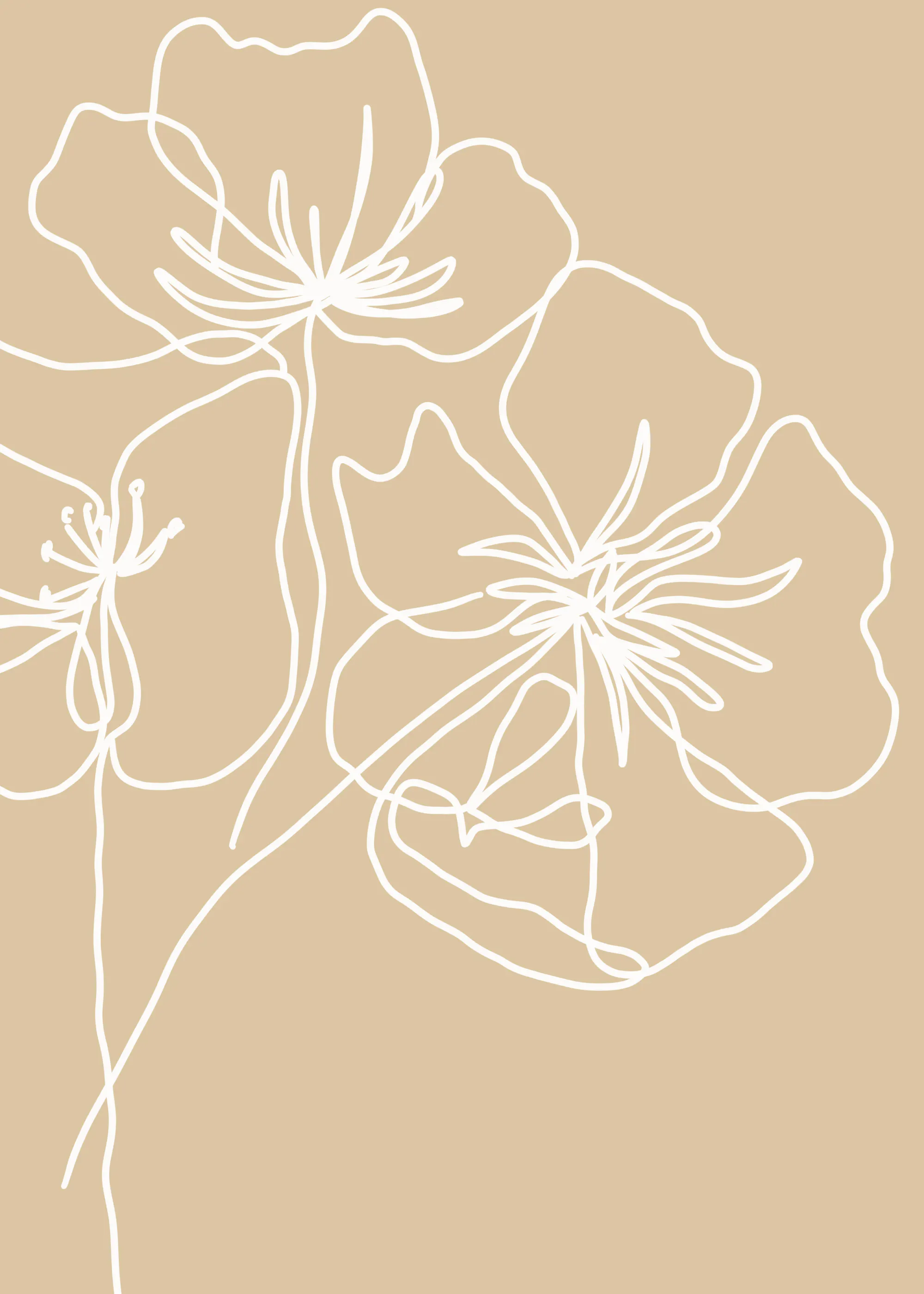 Tan Elegant Floral Poster 0