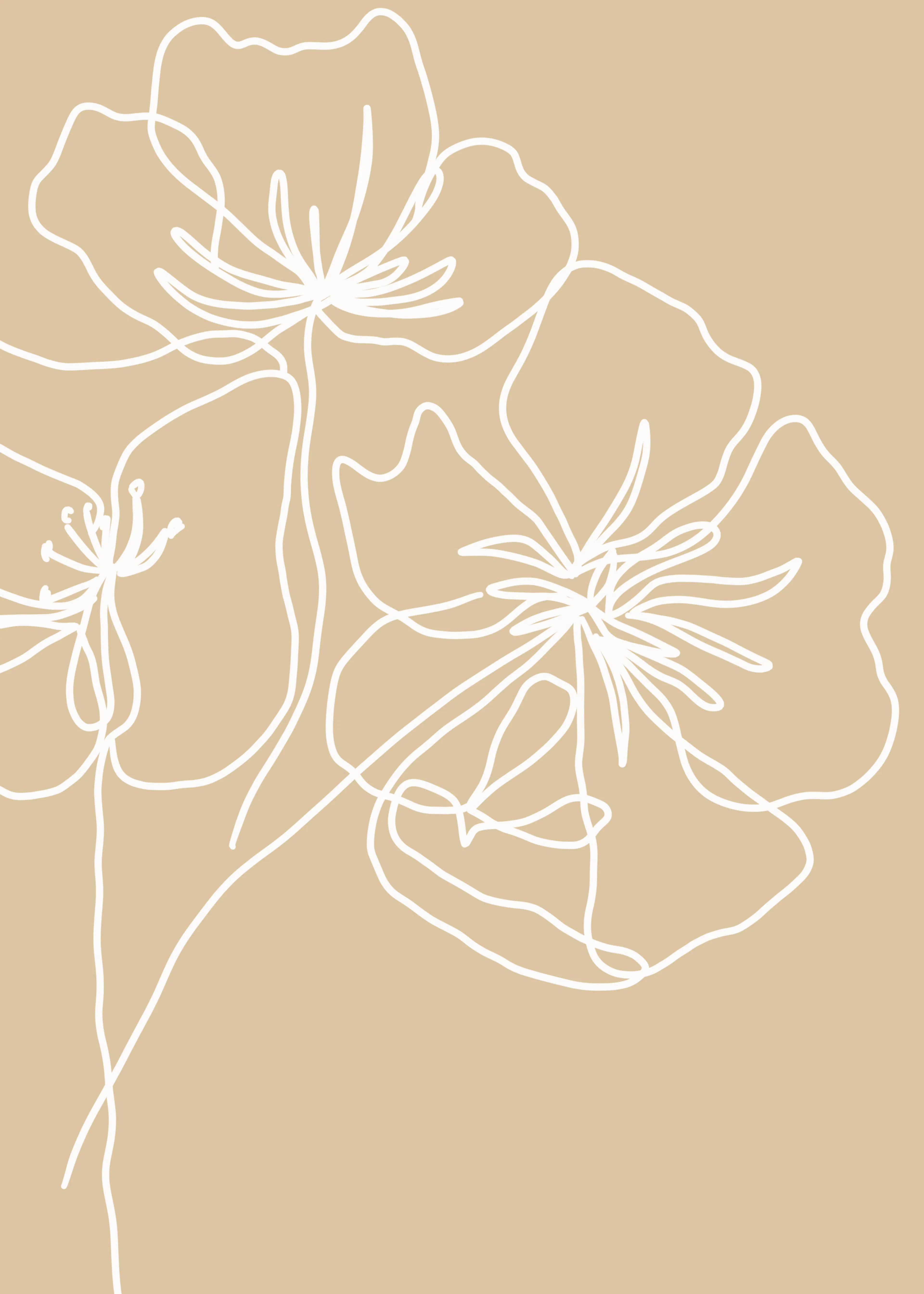 Tan Elegant Floral Poster 0