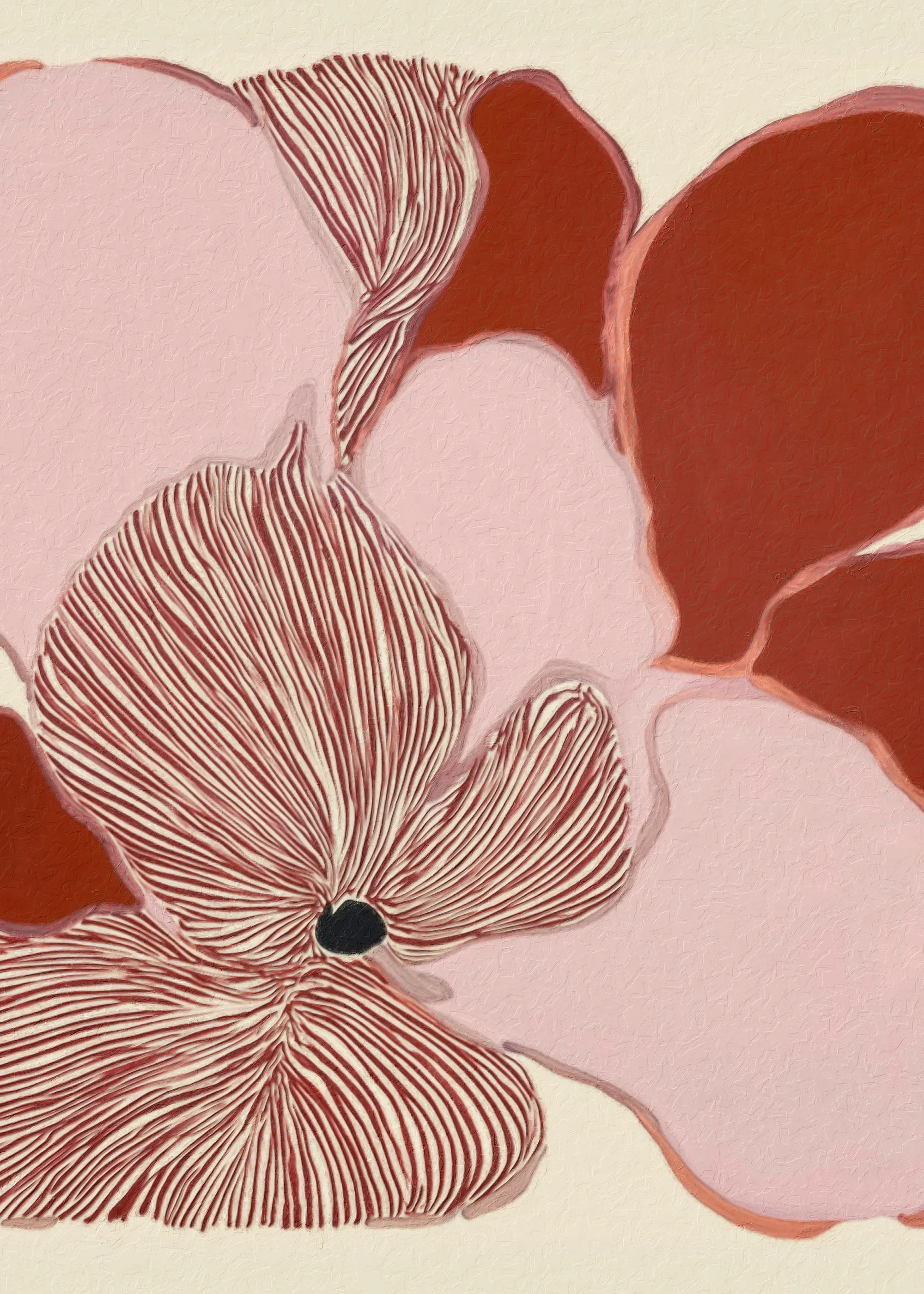 Brown Blush Petals Poster 0