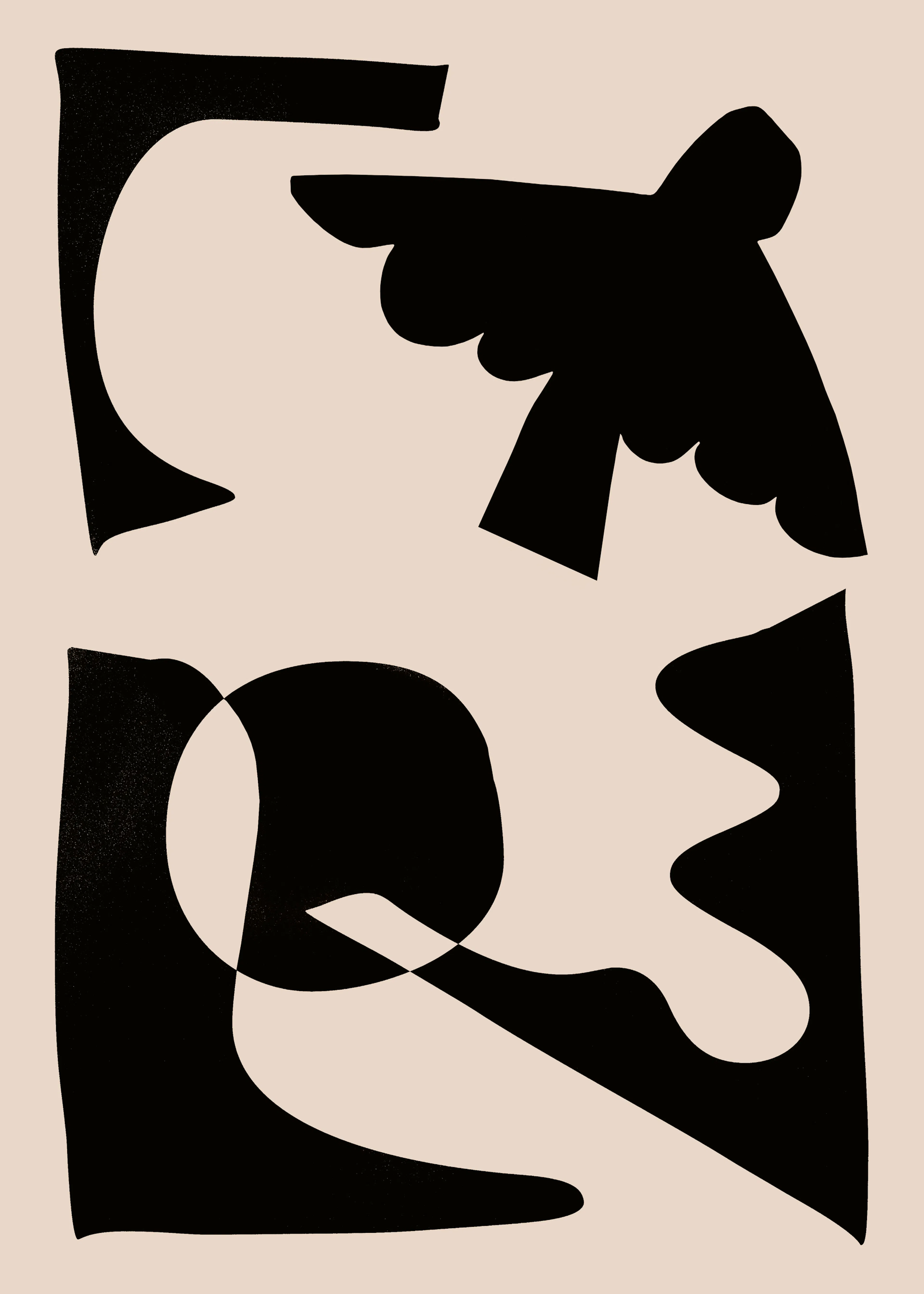 Tummanbeige Abstrakti Juliste 0