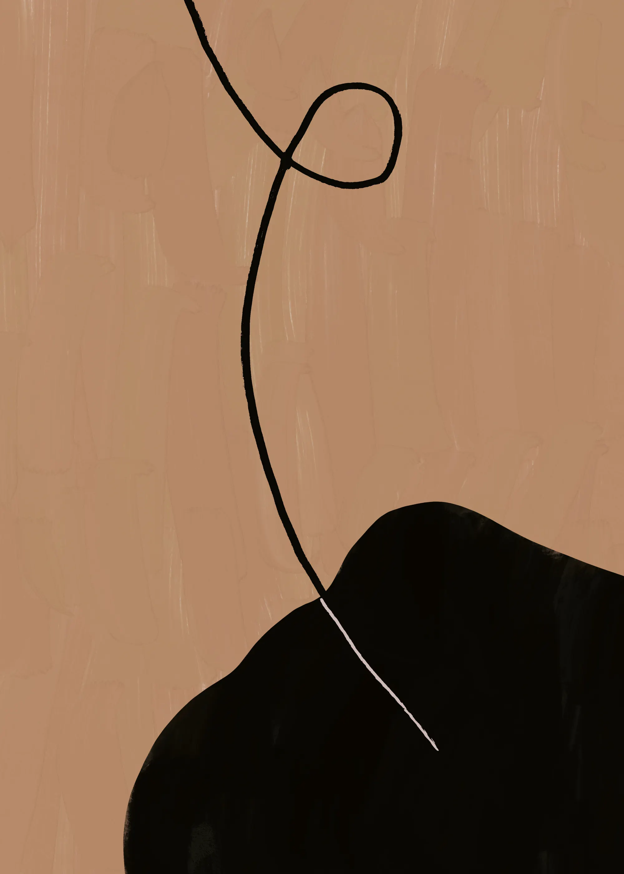 Beige Minimalist Line Art Poster 0