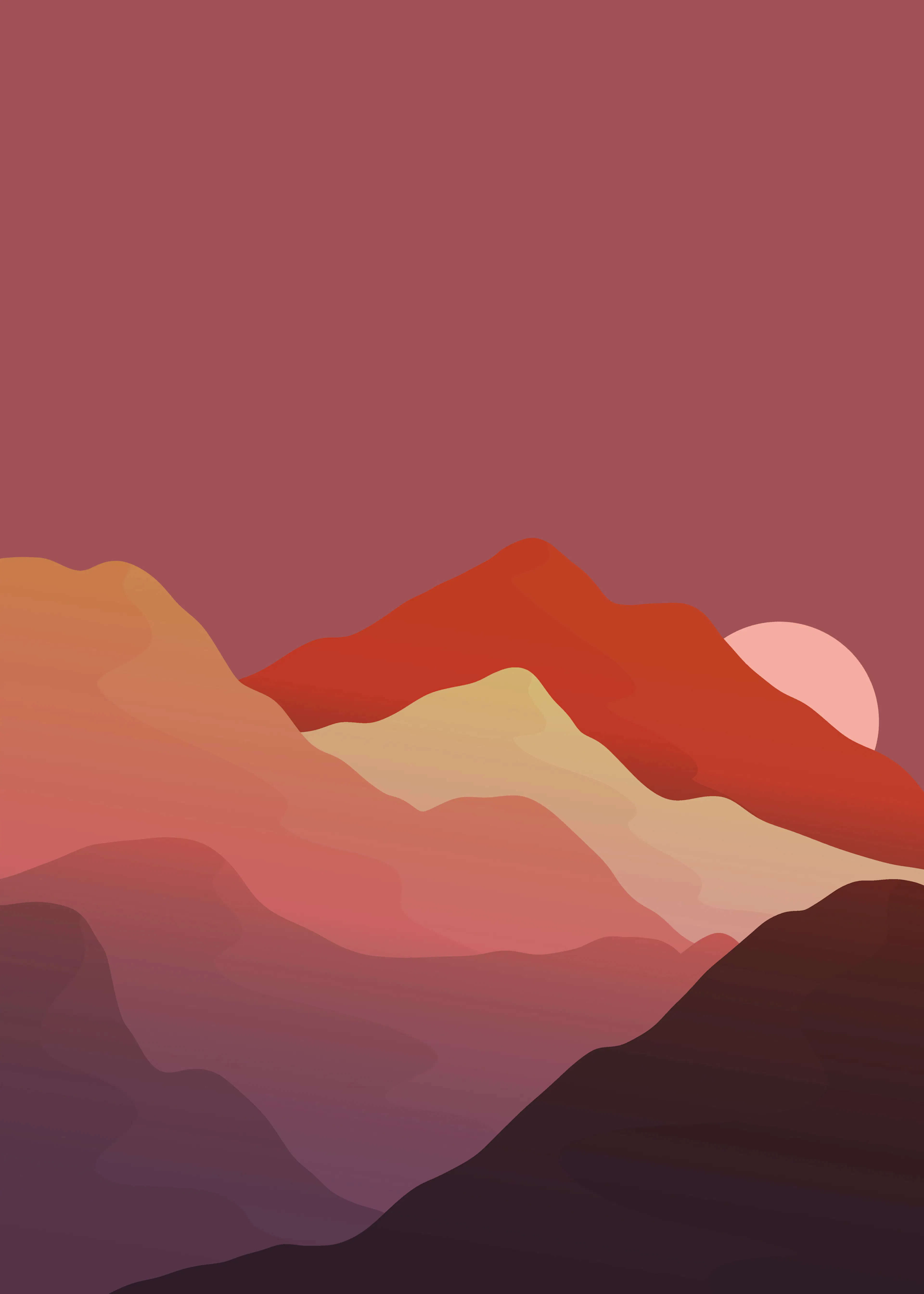 Montagne al Tramonto Rosso Poster 0