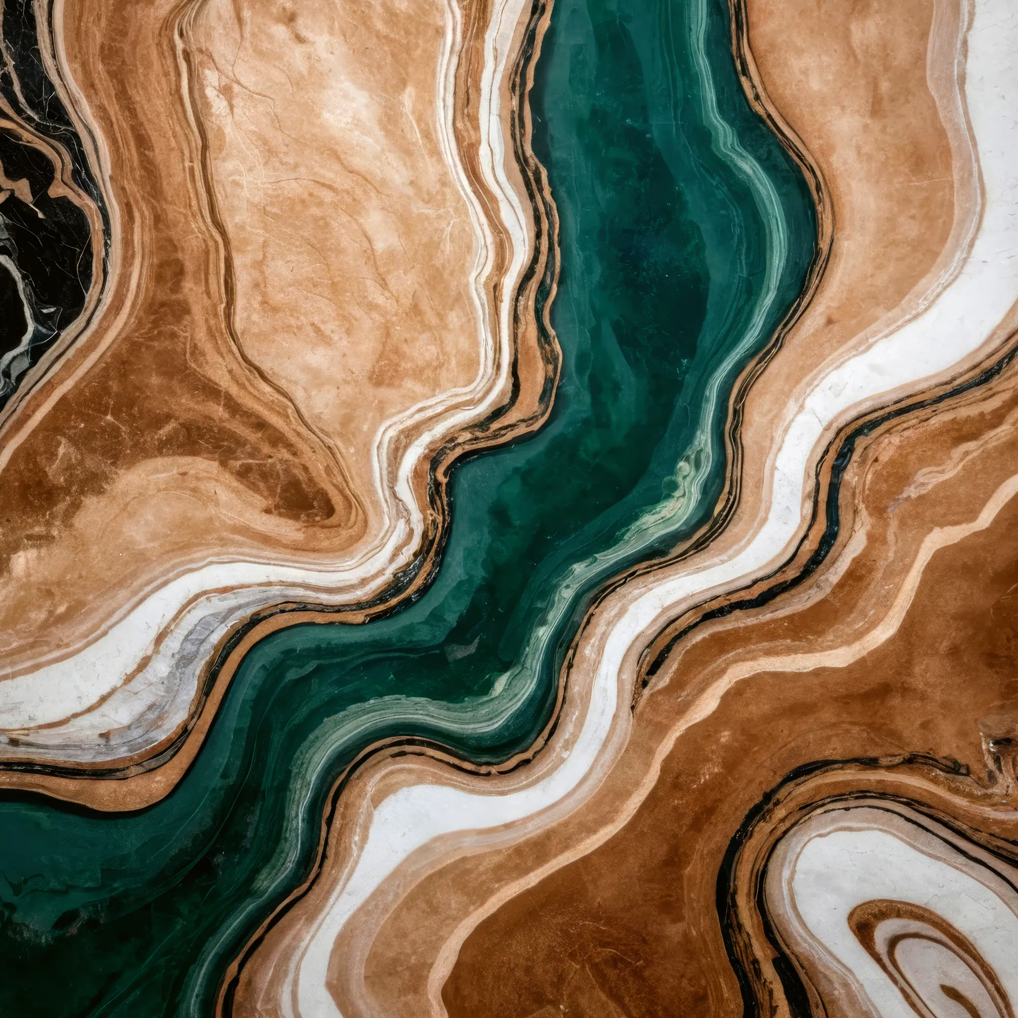 Teal Earth Veins Poster 0