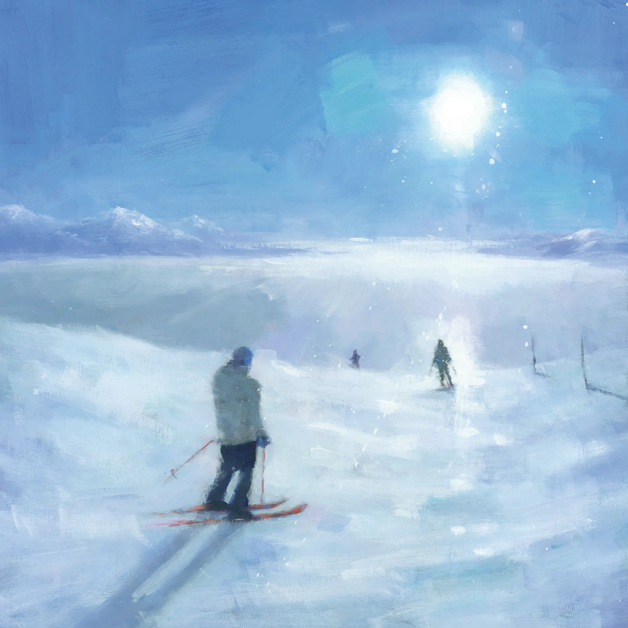 Blue Winter Skiing Poster 0