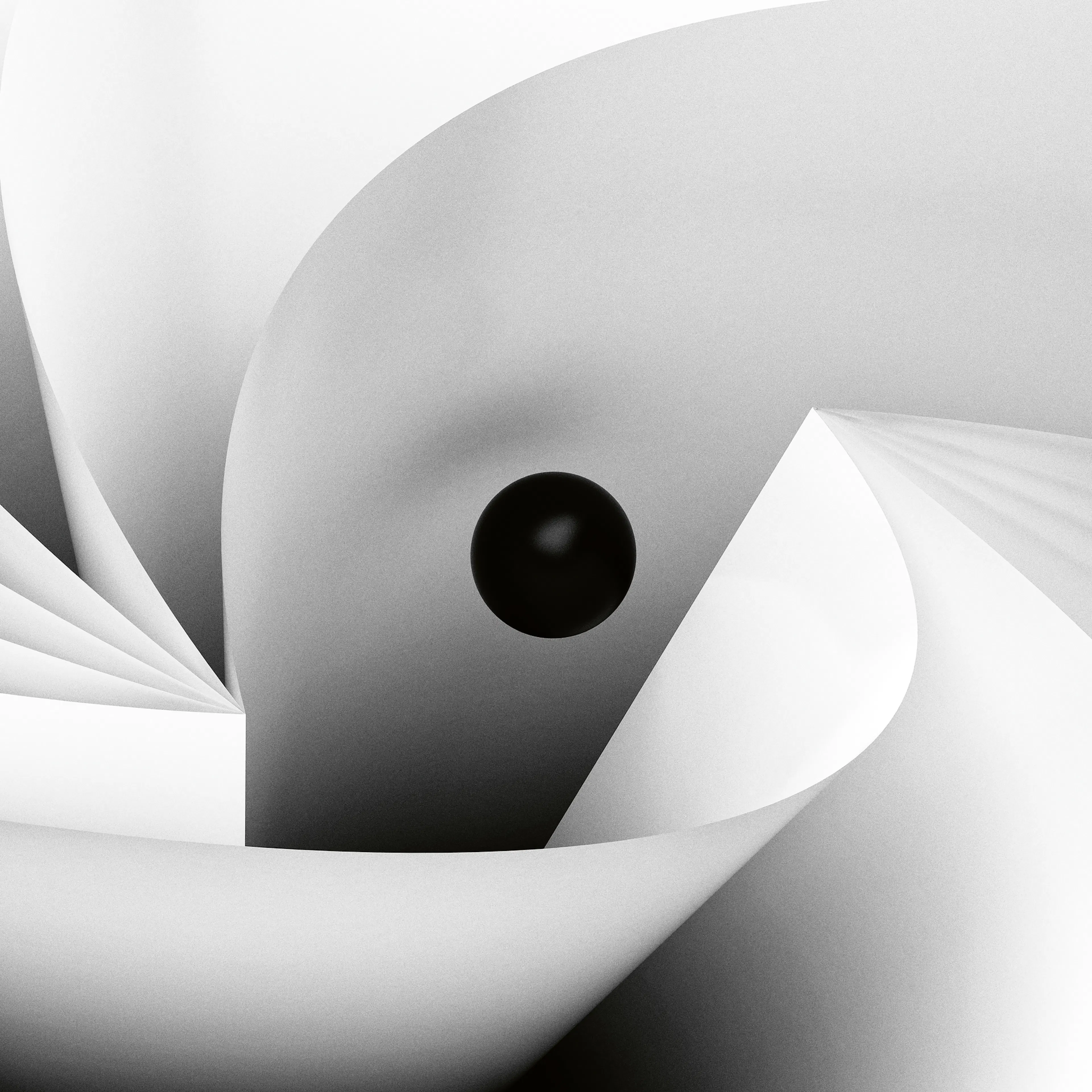 White Abstract Swirl Poster 0