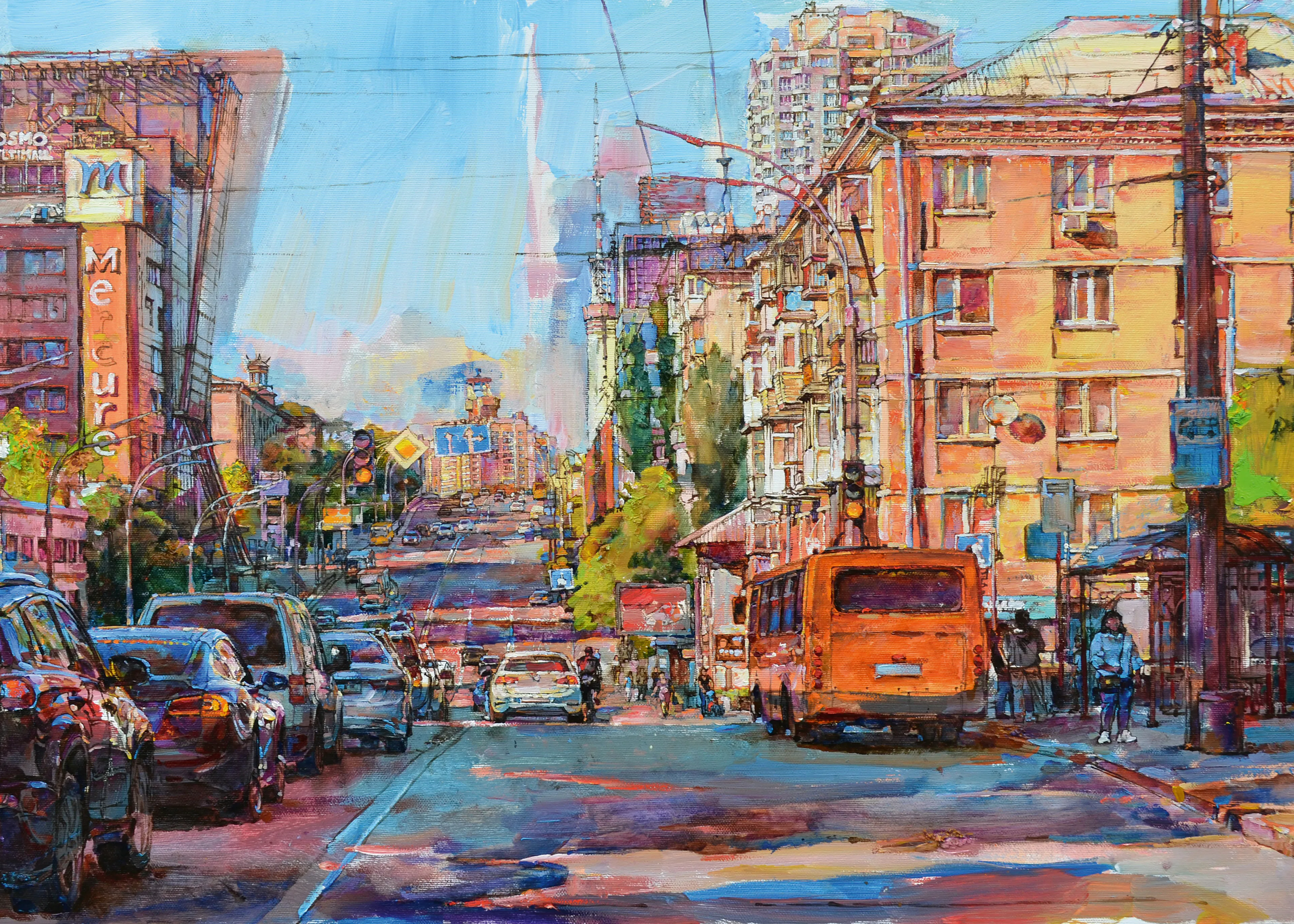Amber Urban Sunset Poster 0