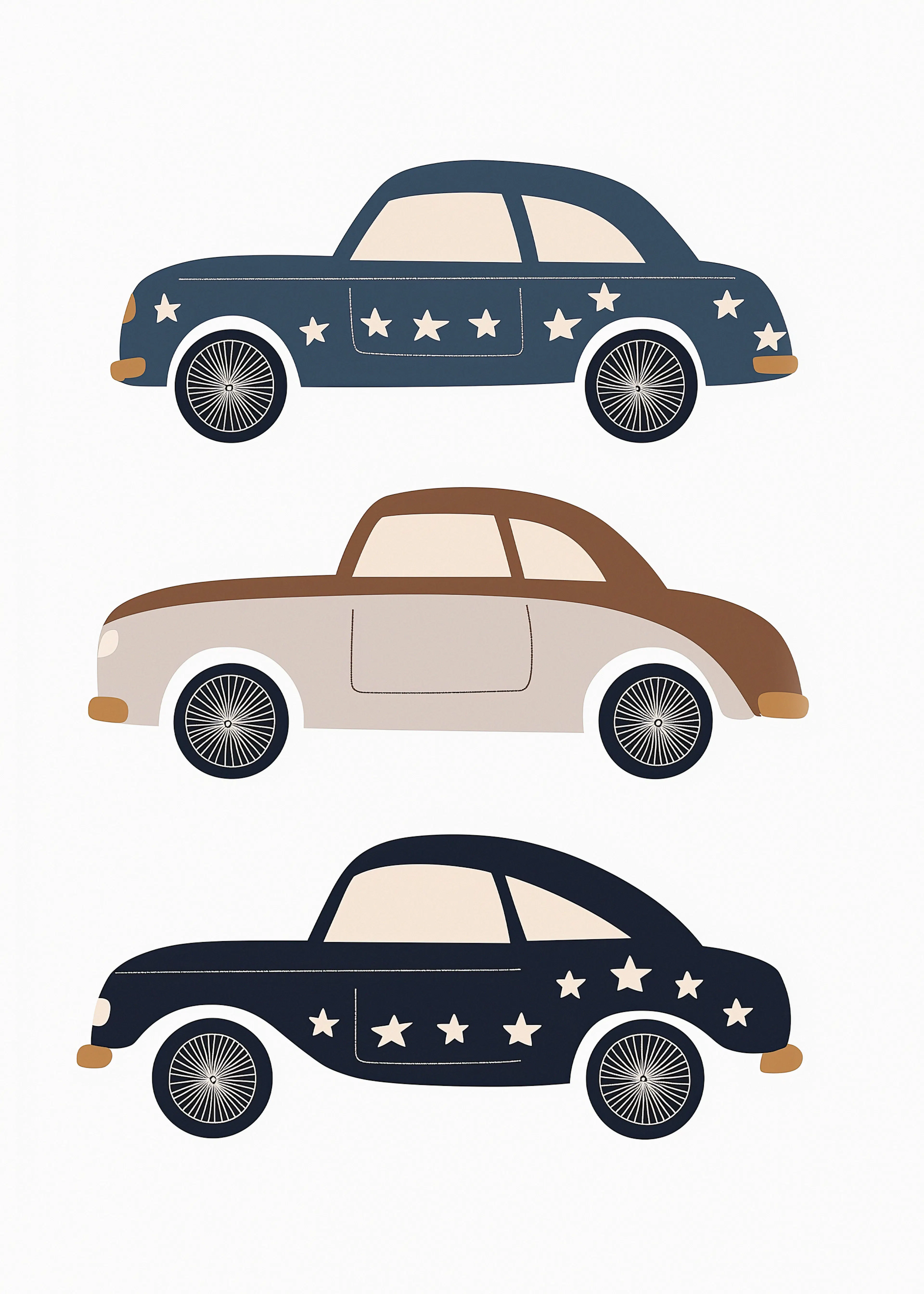 Blue Vintage Cars Poster 0