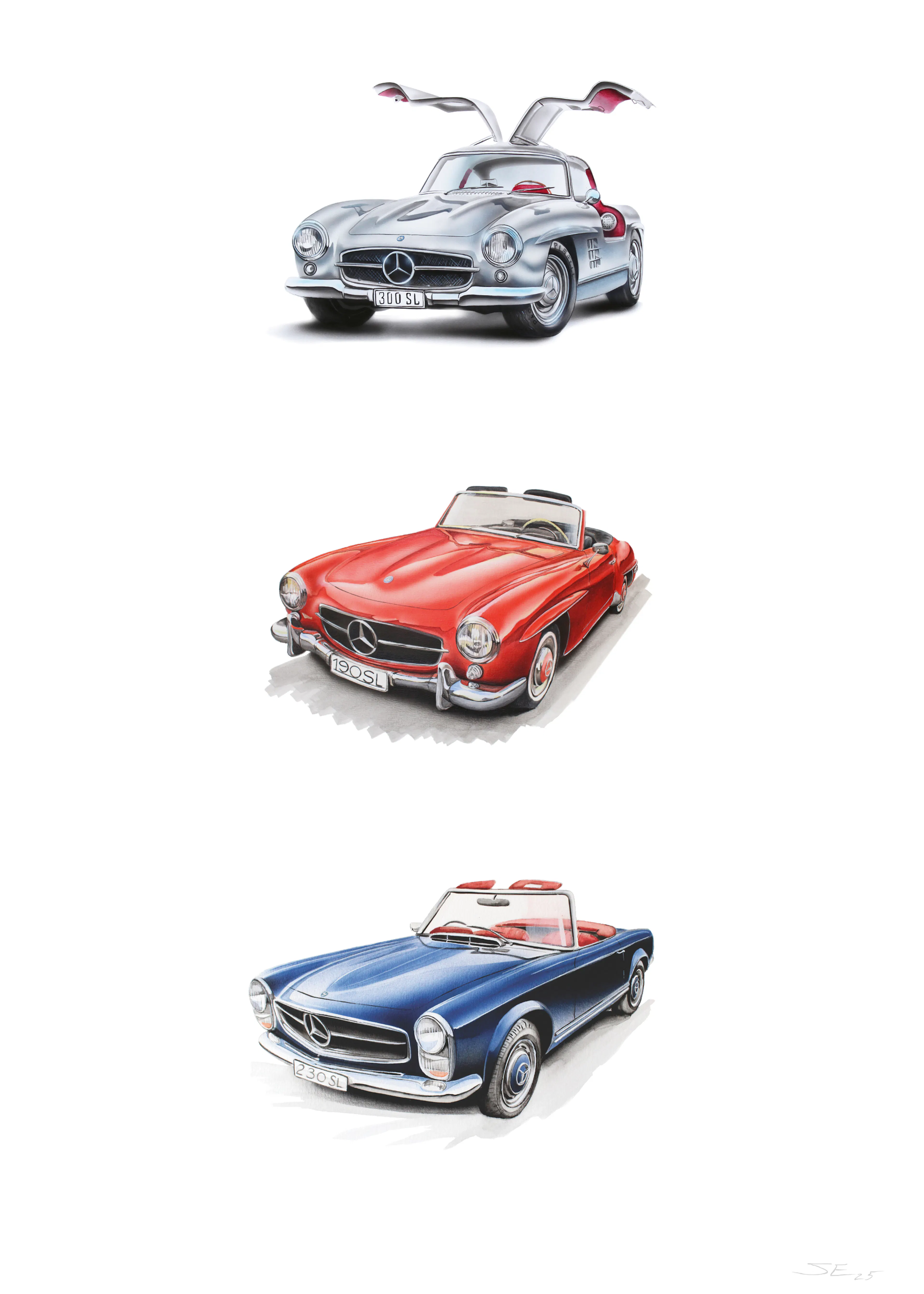 Rotes Klassisches Cabrio Poster 0
