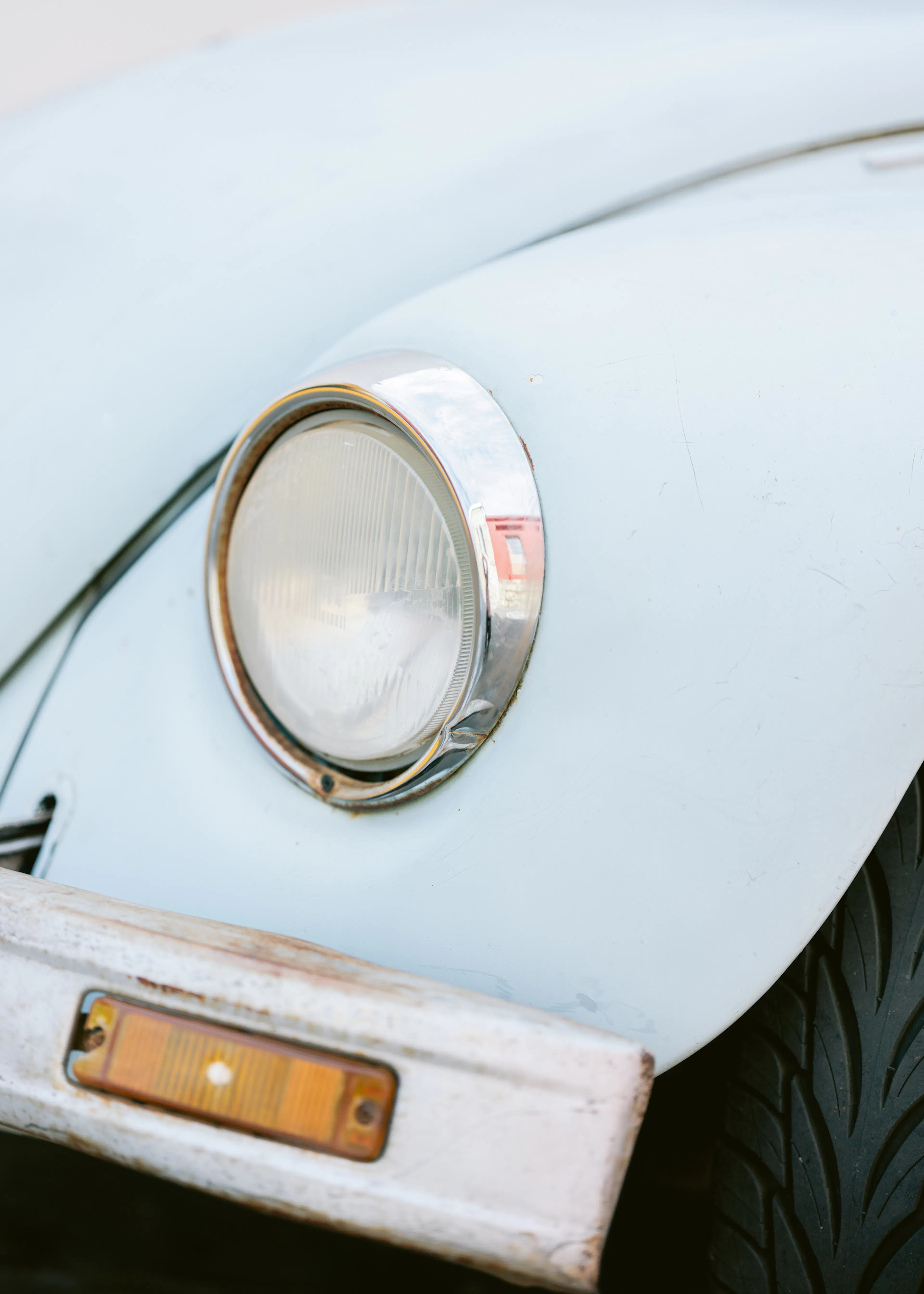 Light Blue Vintage Car Poster 0