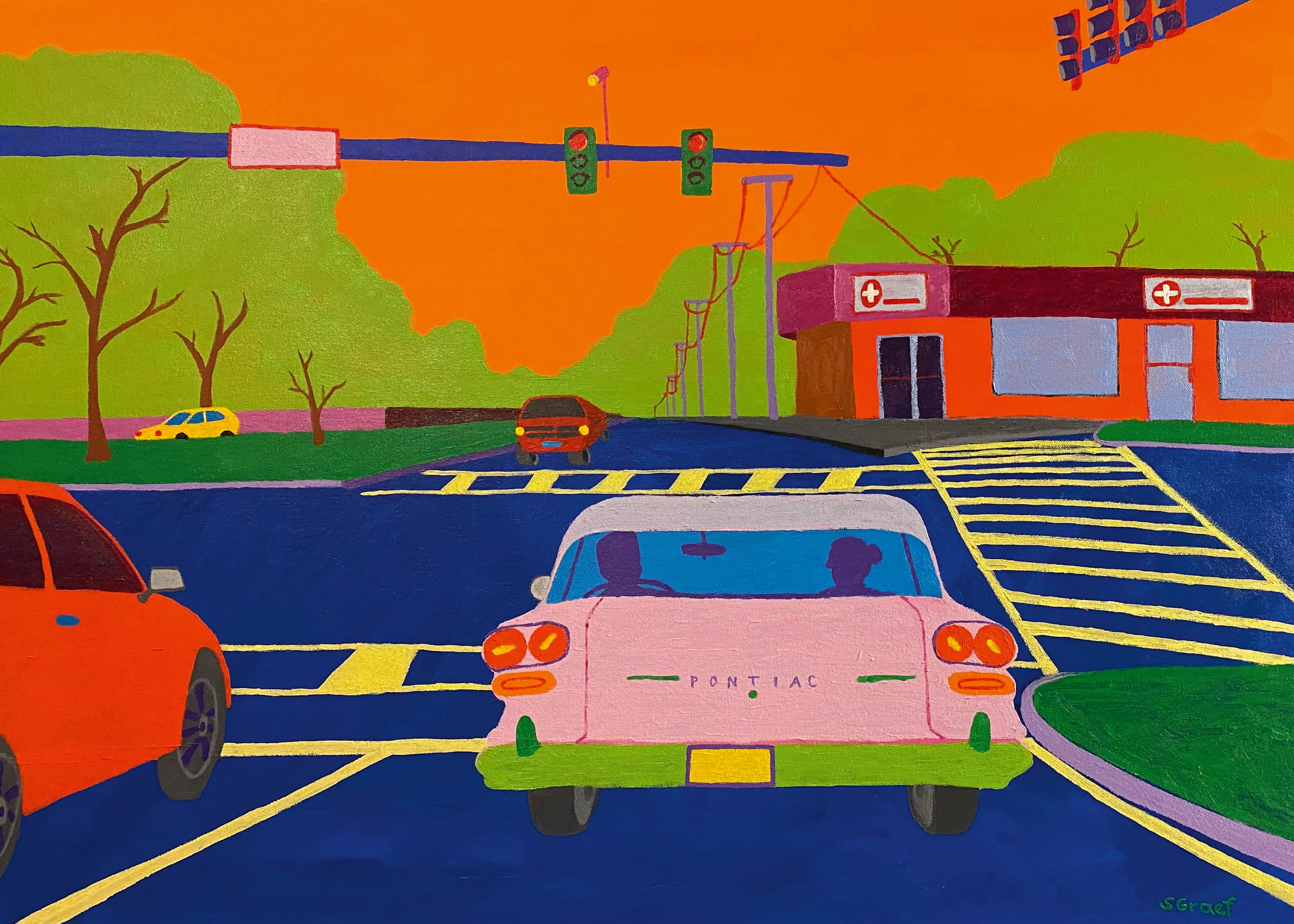 Burnt Orange Urban Sunset Poster 0