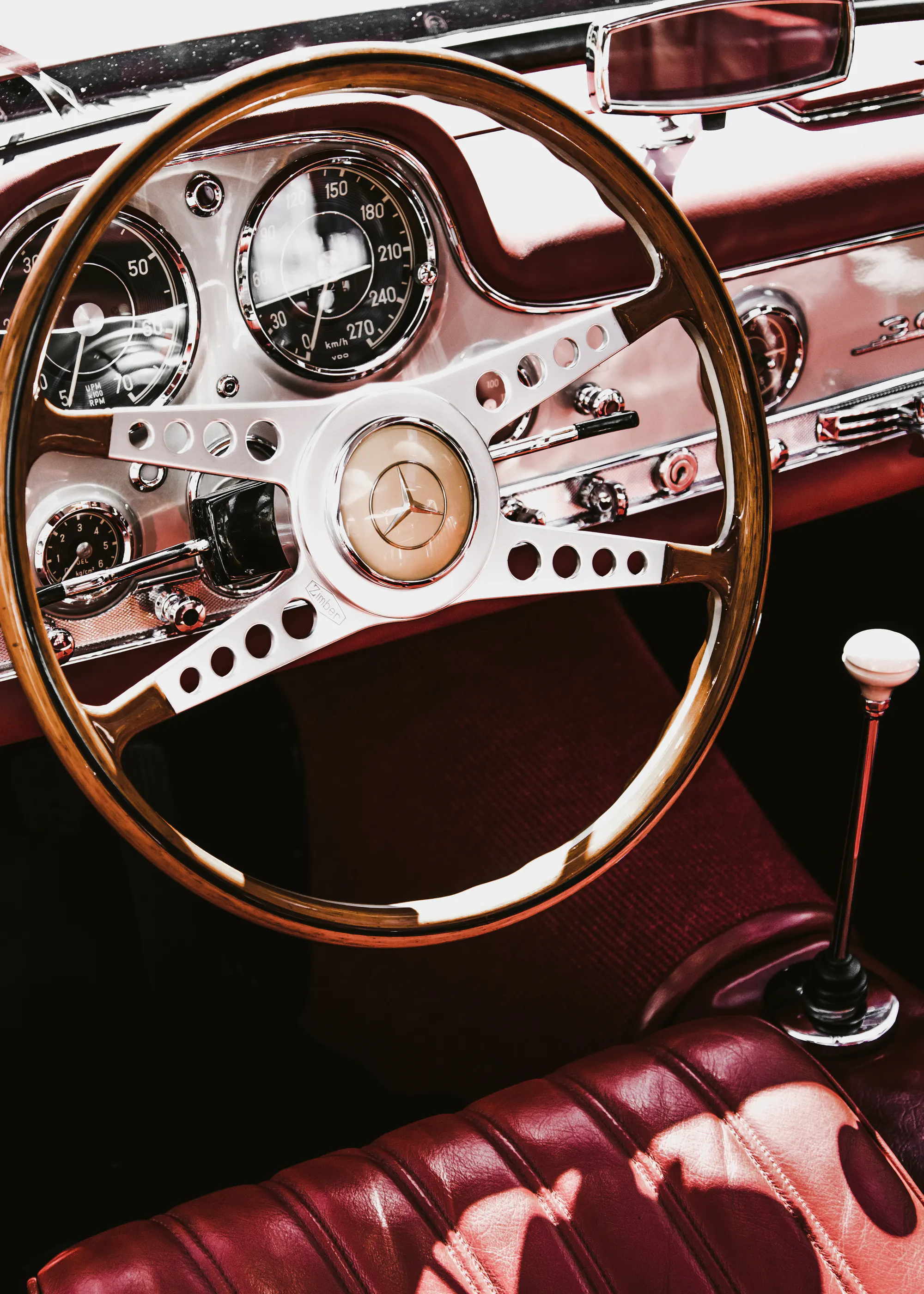 Burgundy Vintage Drive Poster 0
