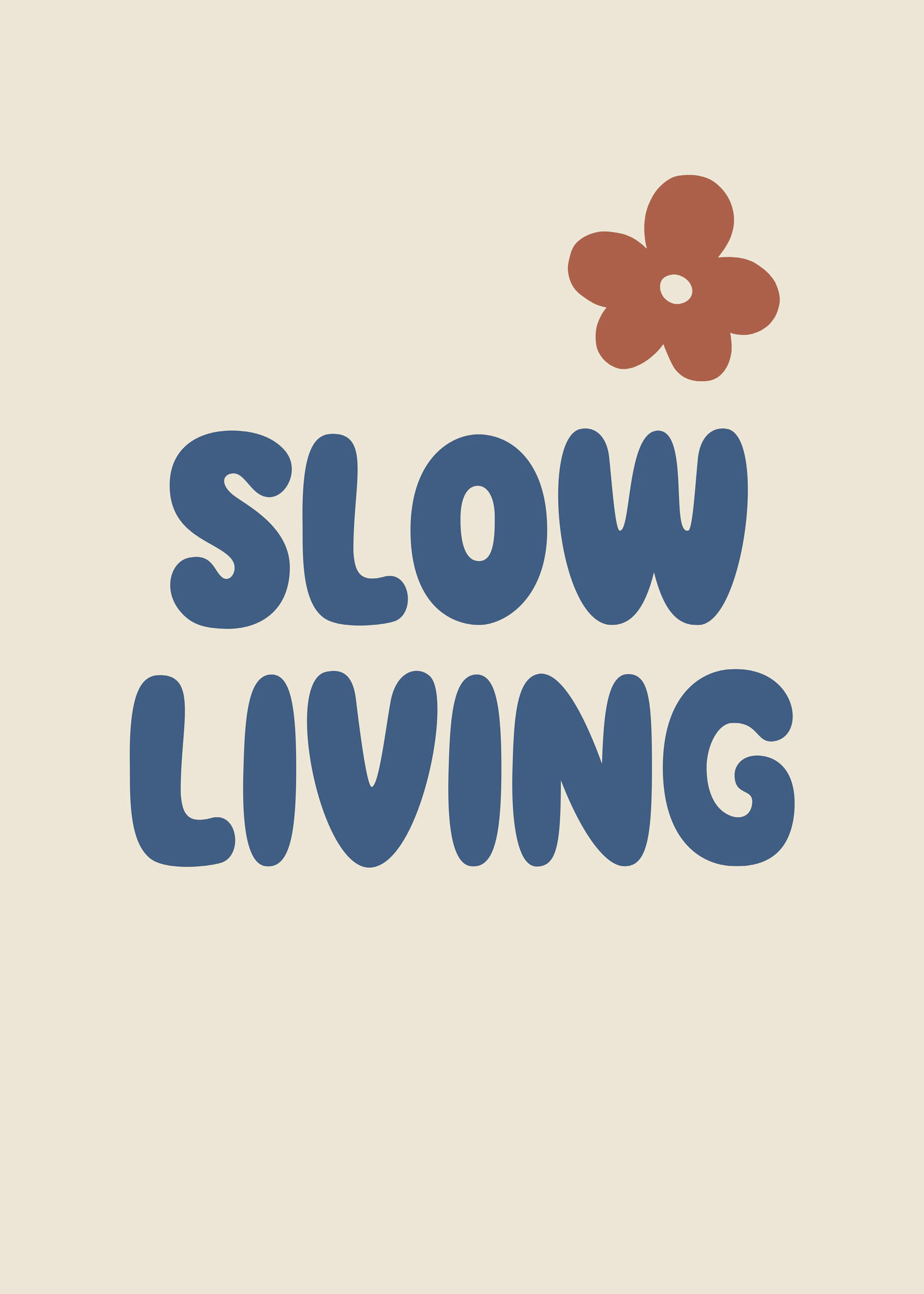 Slow Living Bleu Poster 0