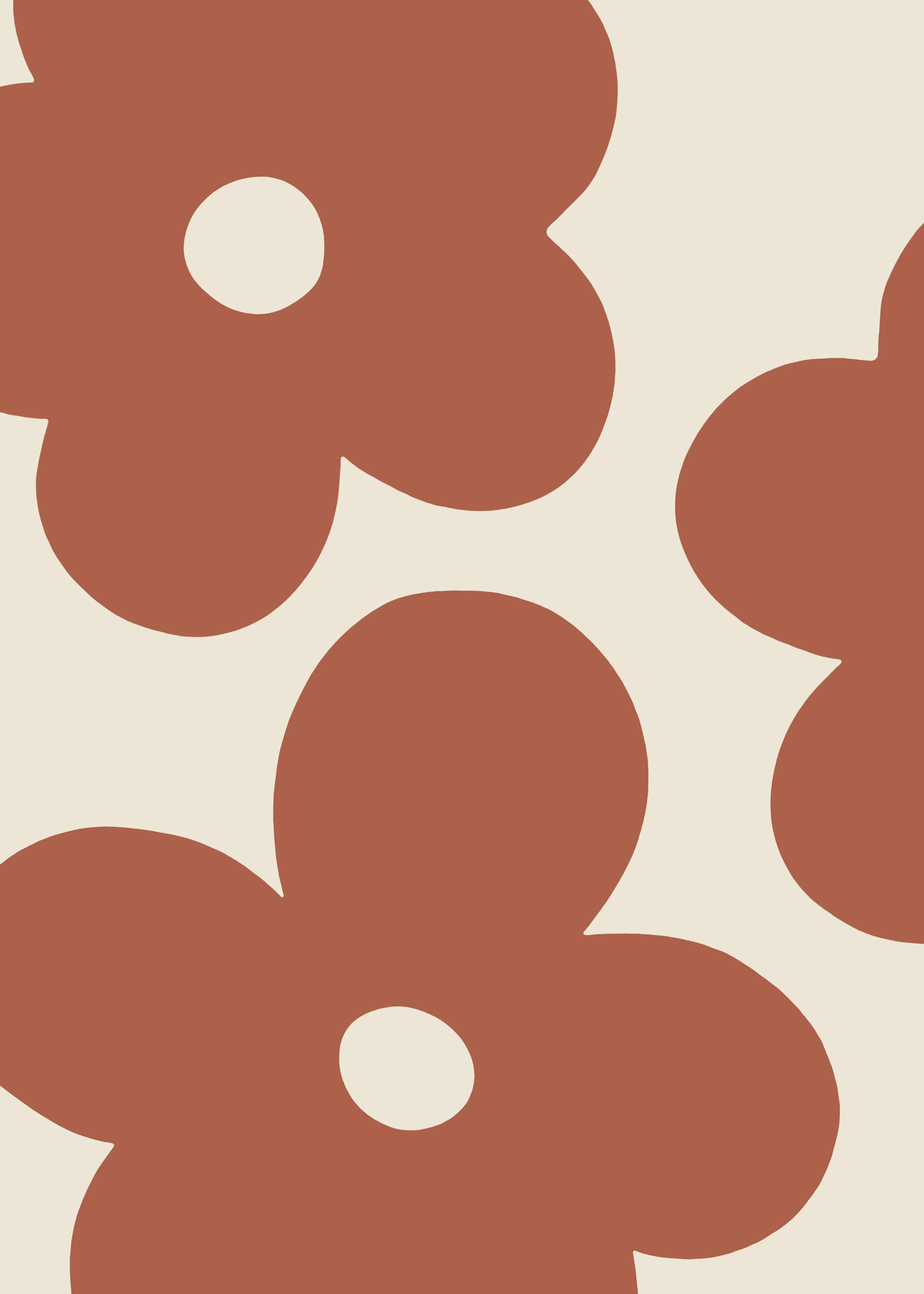 Brown Retro Floral Poster 0