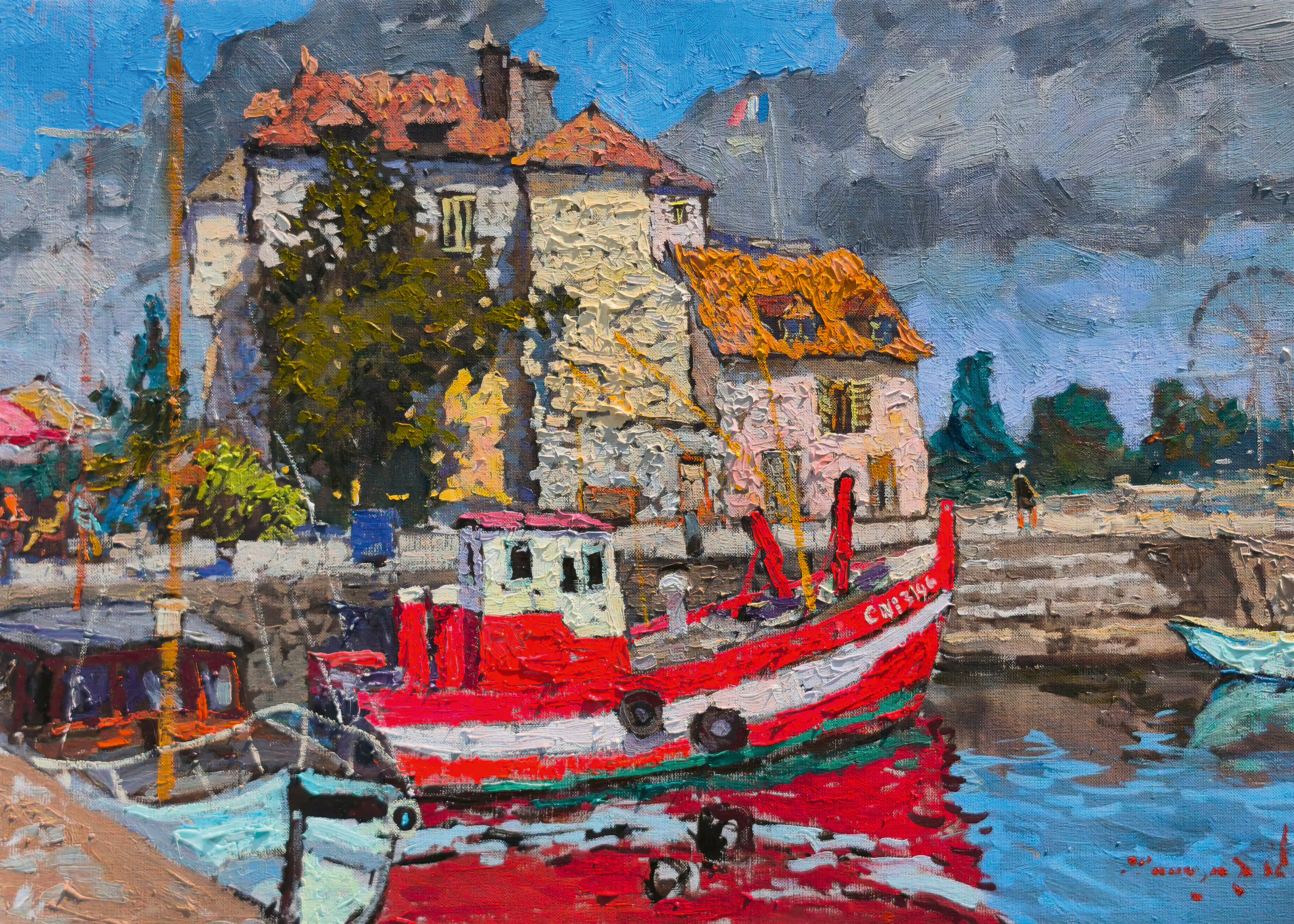 Red Harbor Reflections Poster 0