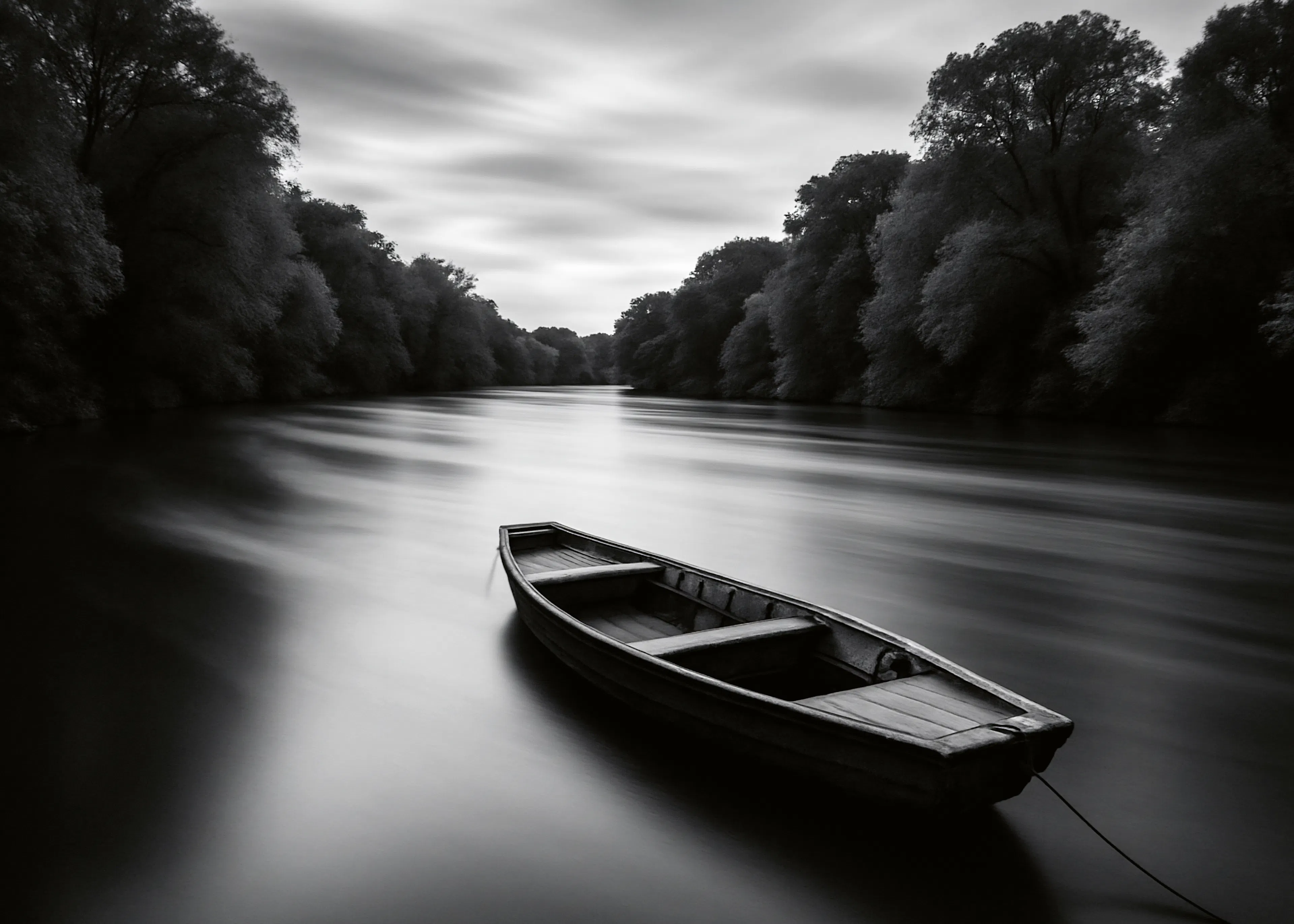 Charcoal Serene River Poster 0