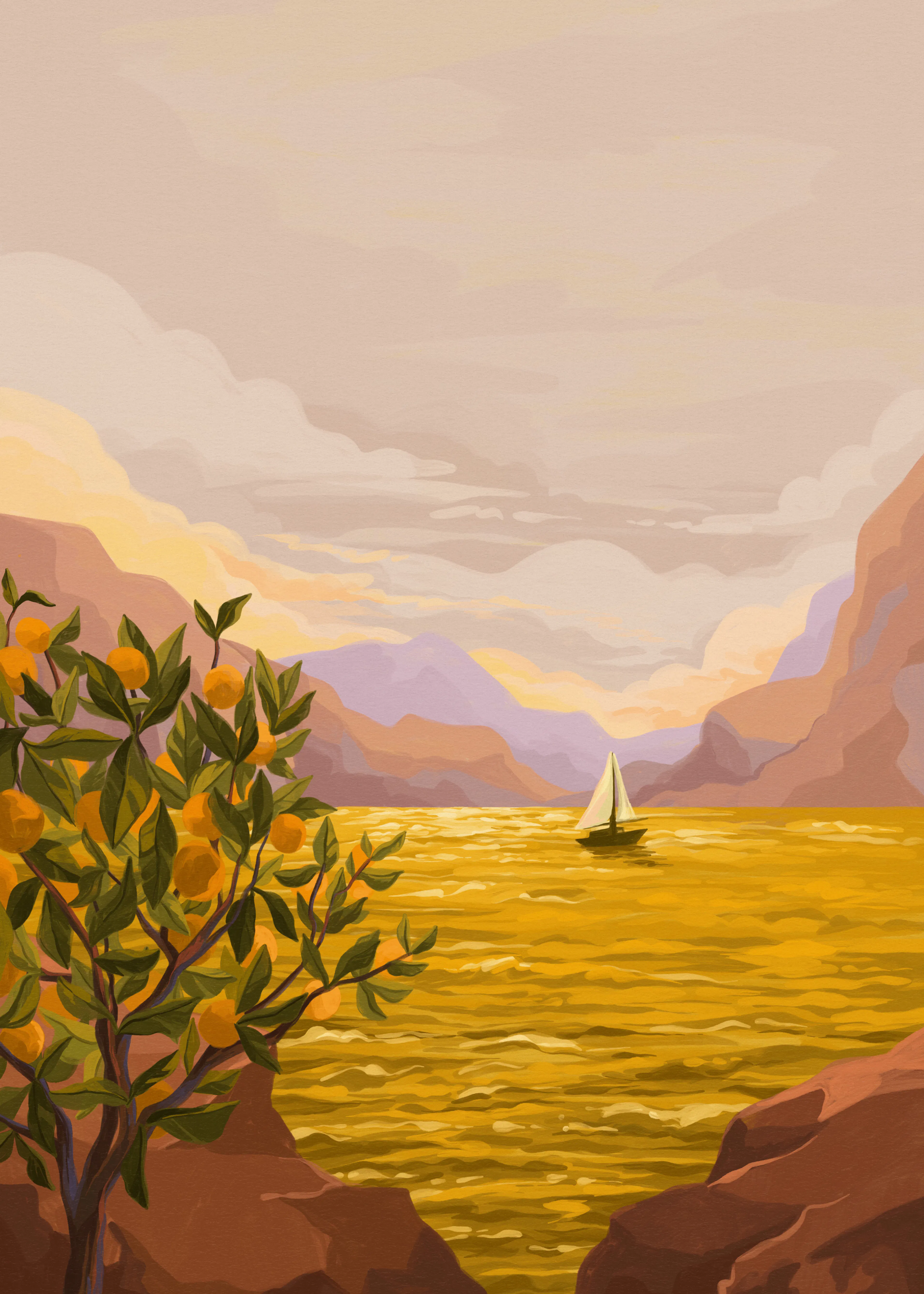 Yellow Golden Sunset Poster 0