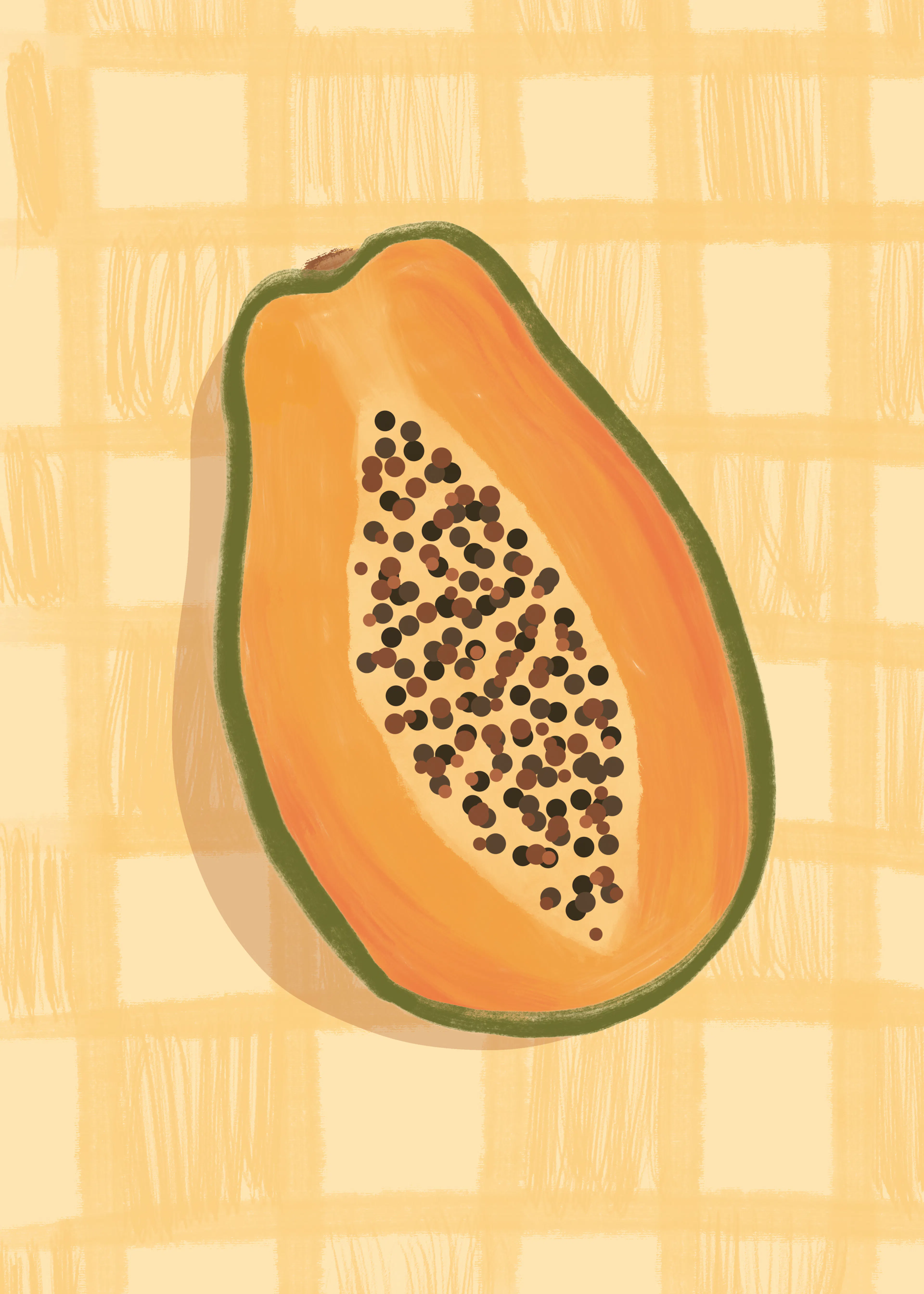 Warme Oranje Papaya Poster 0