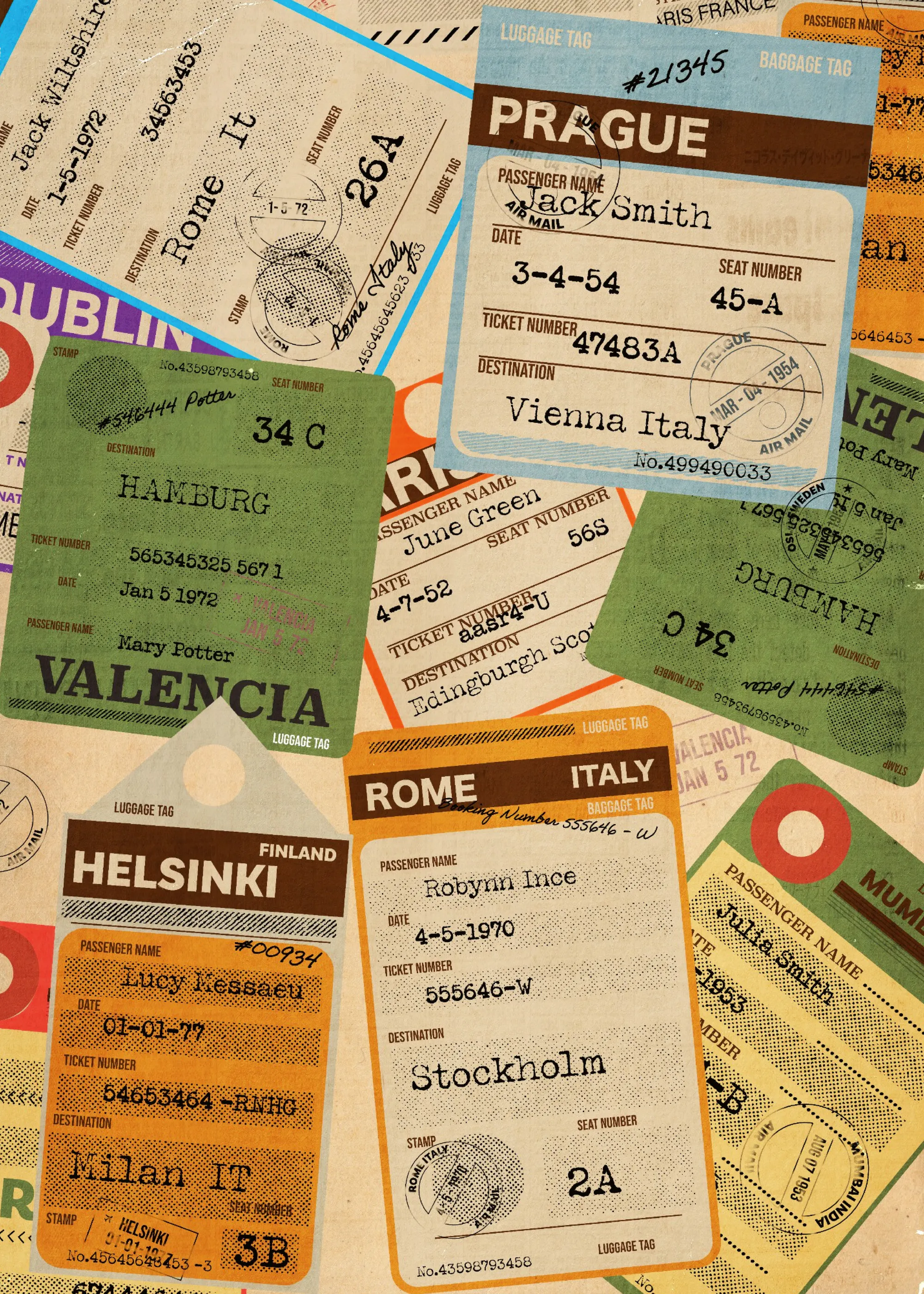 Beige Reisetickets Poster 0
