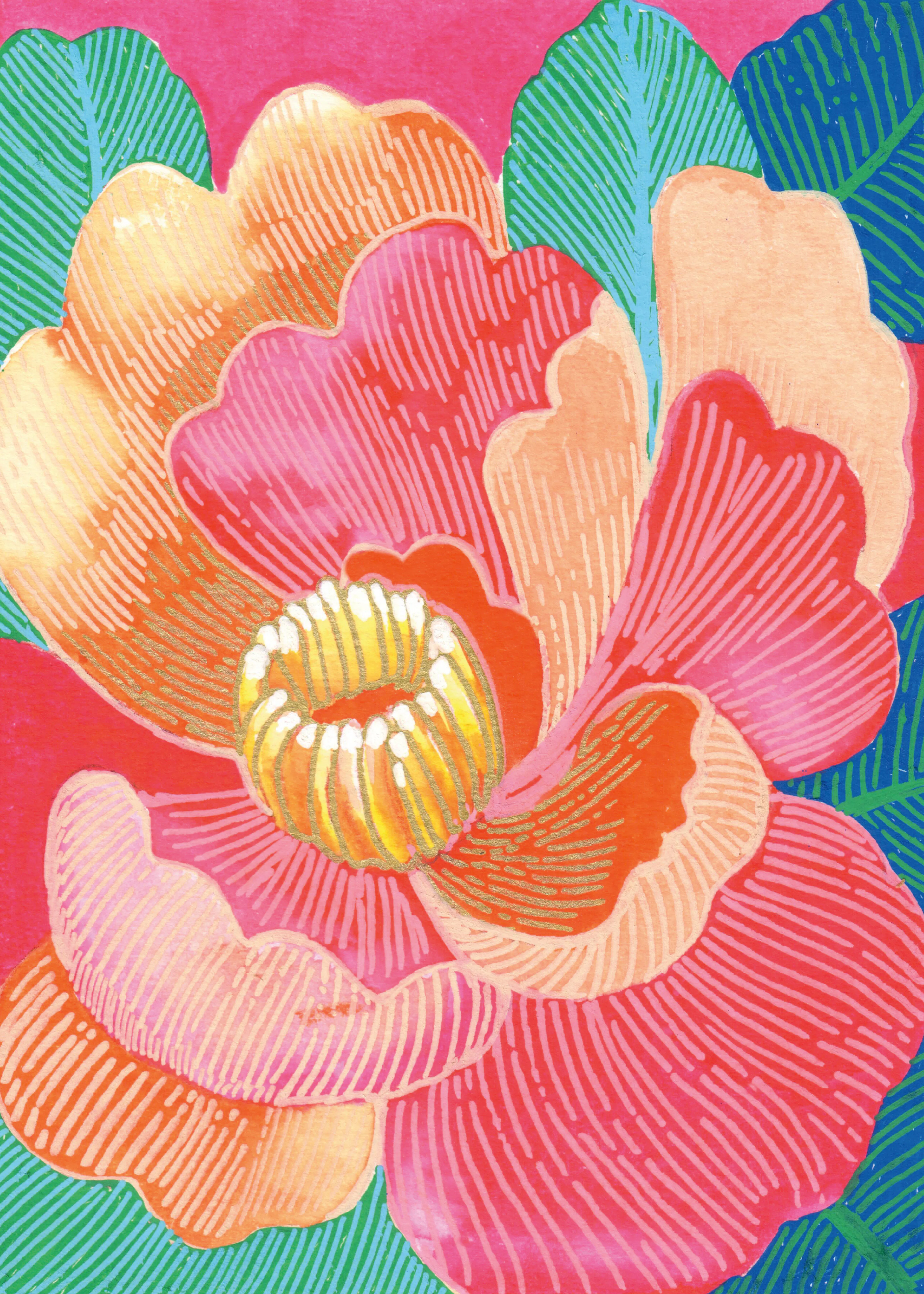Blue Vibrant Floral Poster 0
