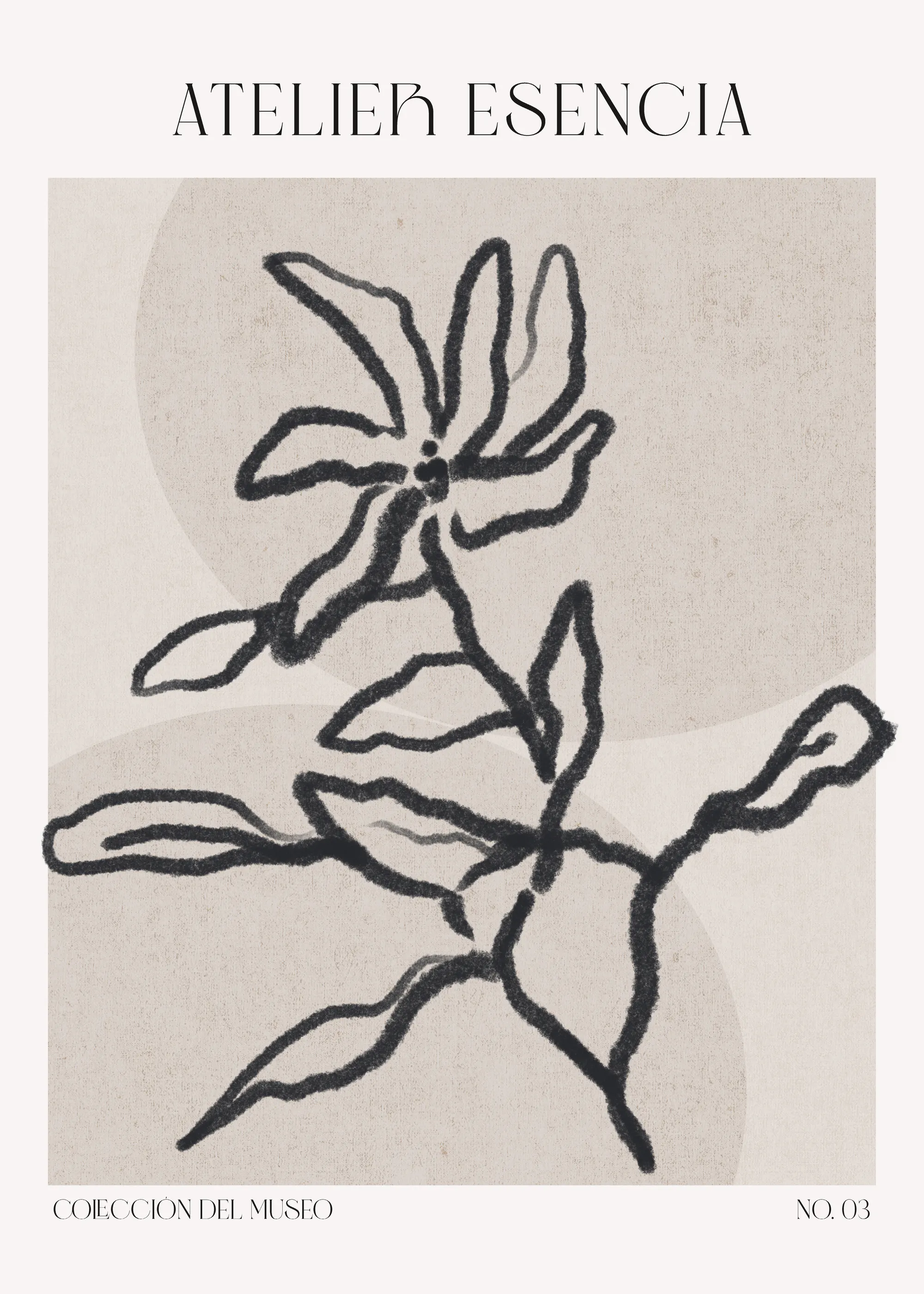 Warm Beige Minimalist Botanical Poster 0