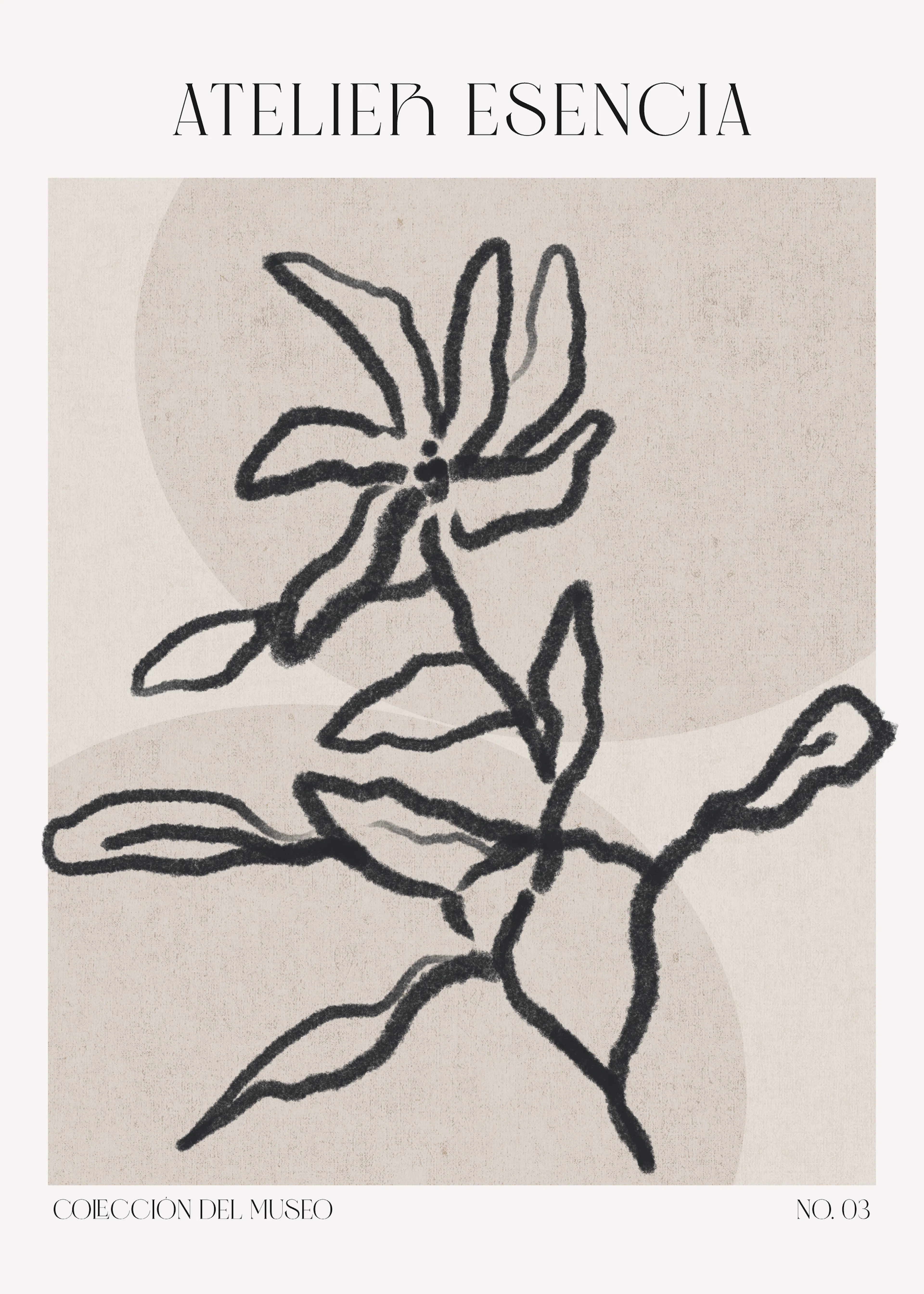 Warm Beige Minimalist Botanical Poster 0