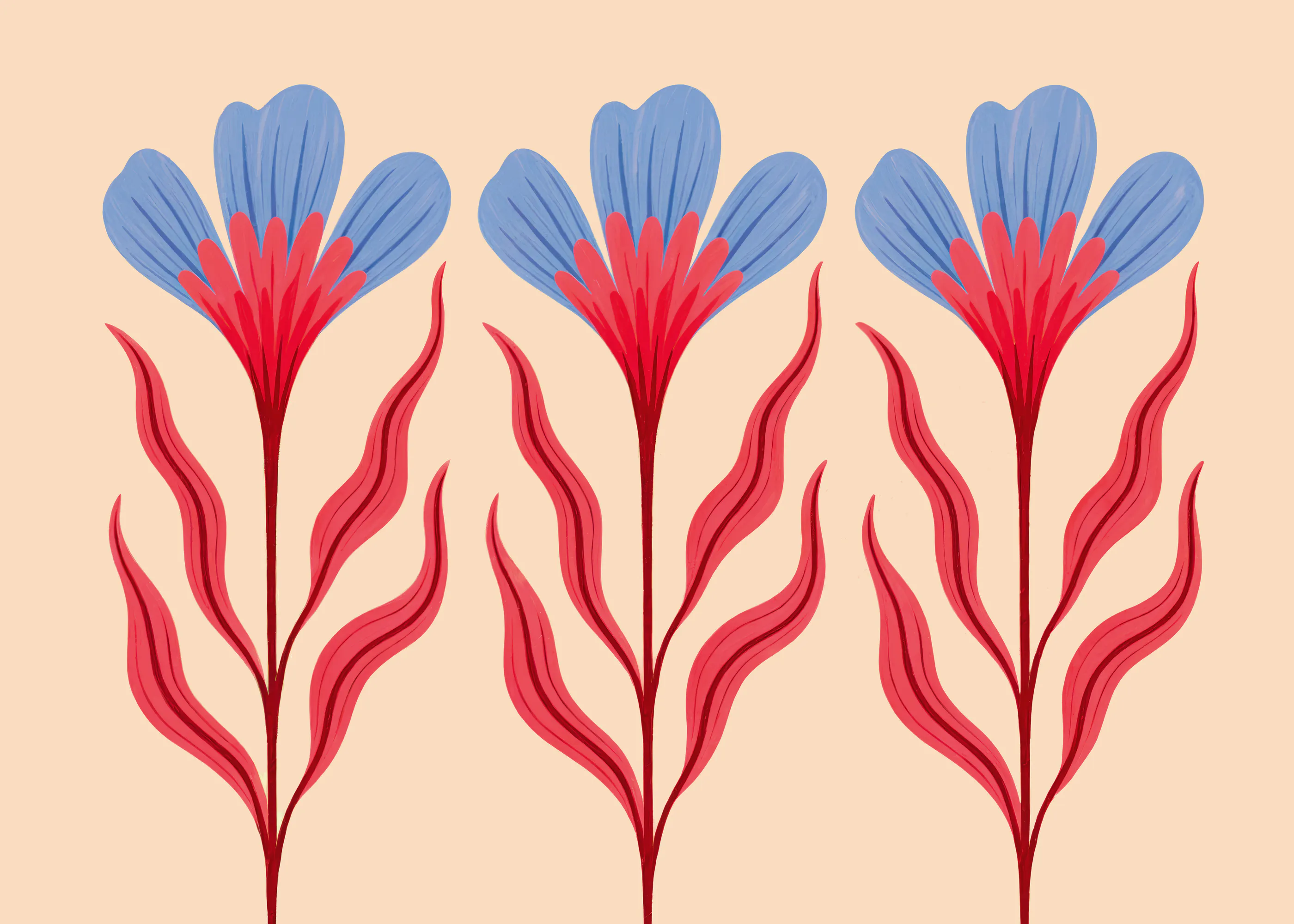 Red Floral Rhythm Poster 0
