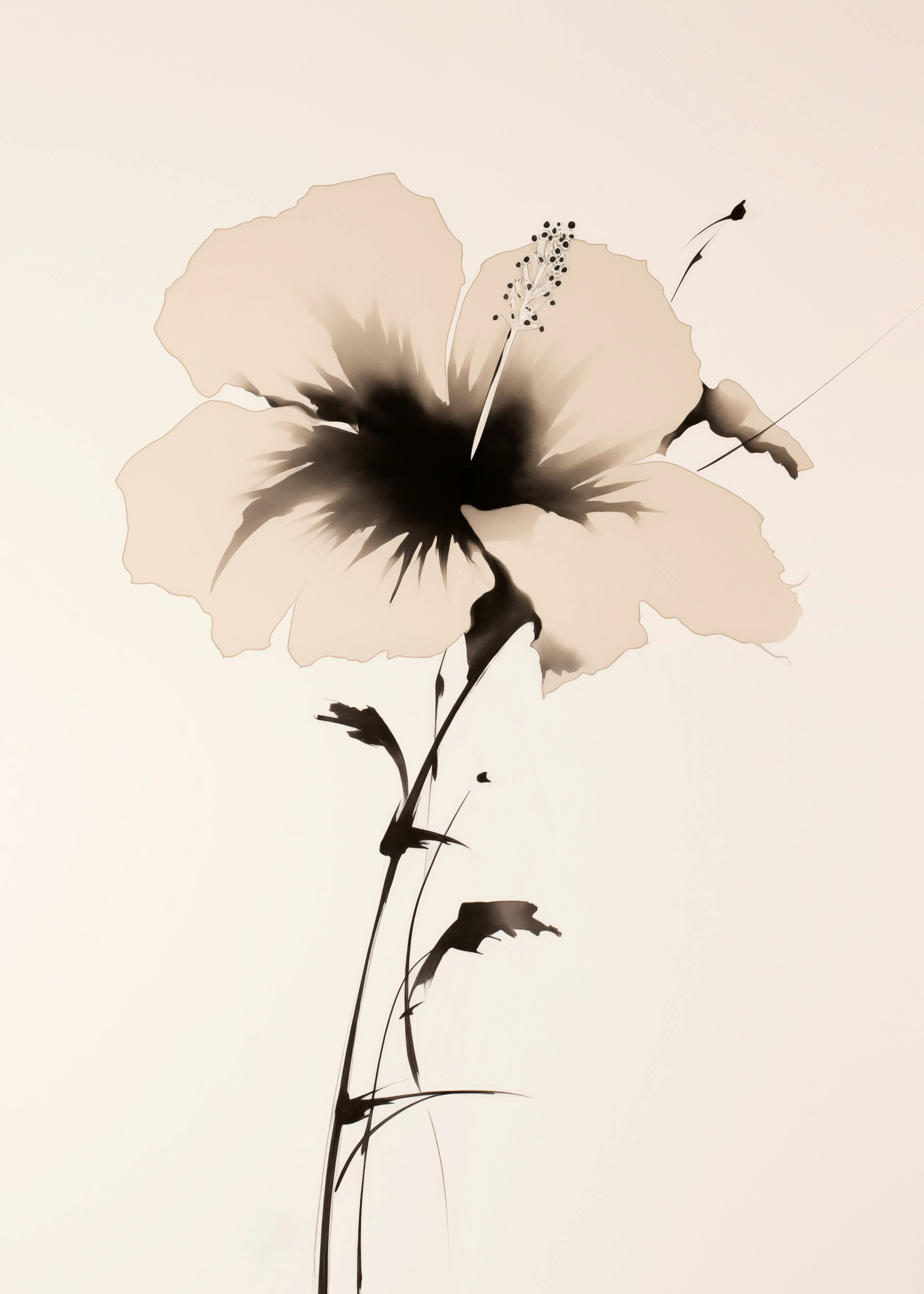 Beige Elegant Bloom Poster 0