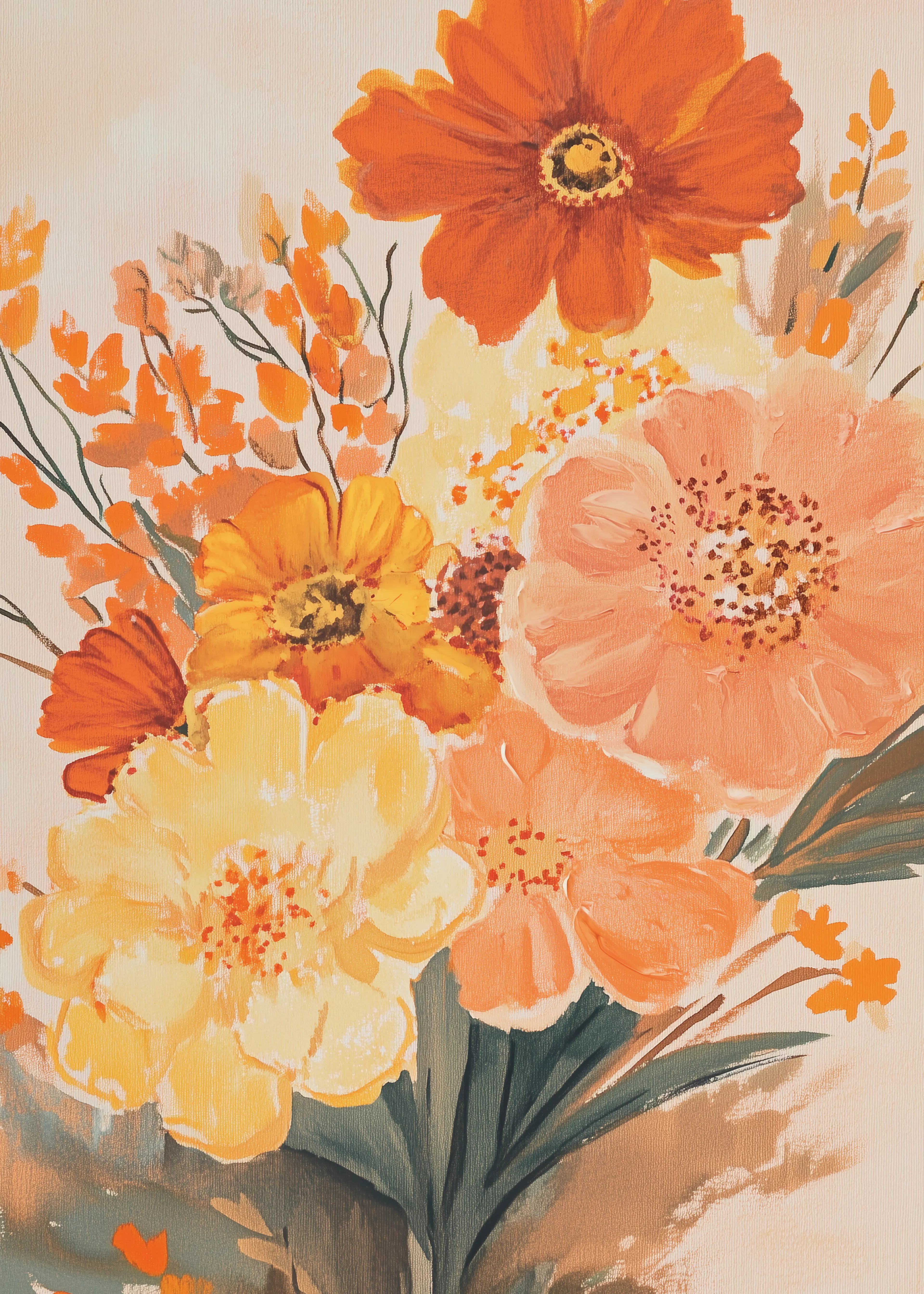Amber Autumn Blooms Poster 0