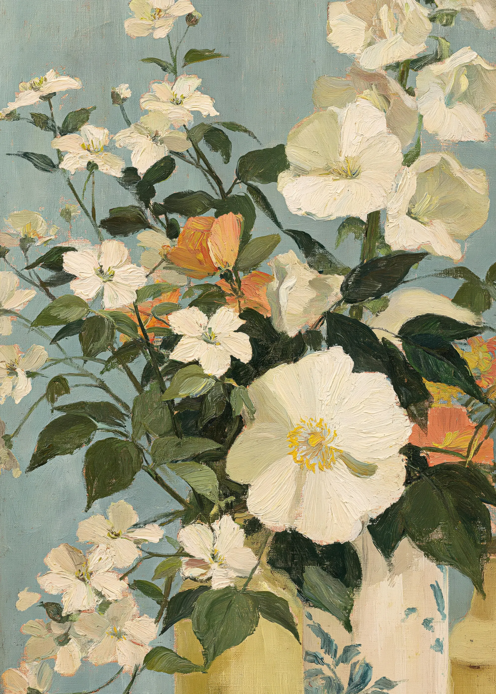 Cream Vintage Floral Poster 0