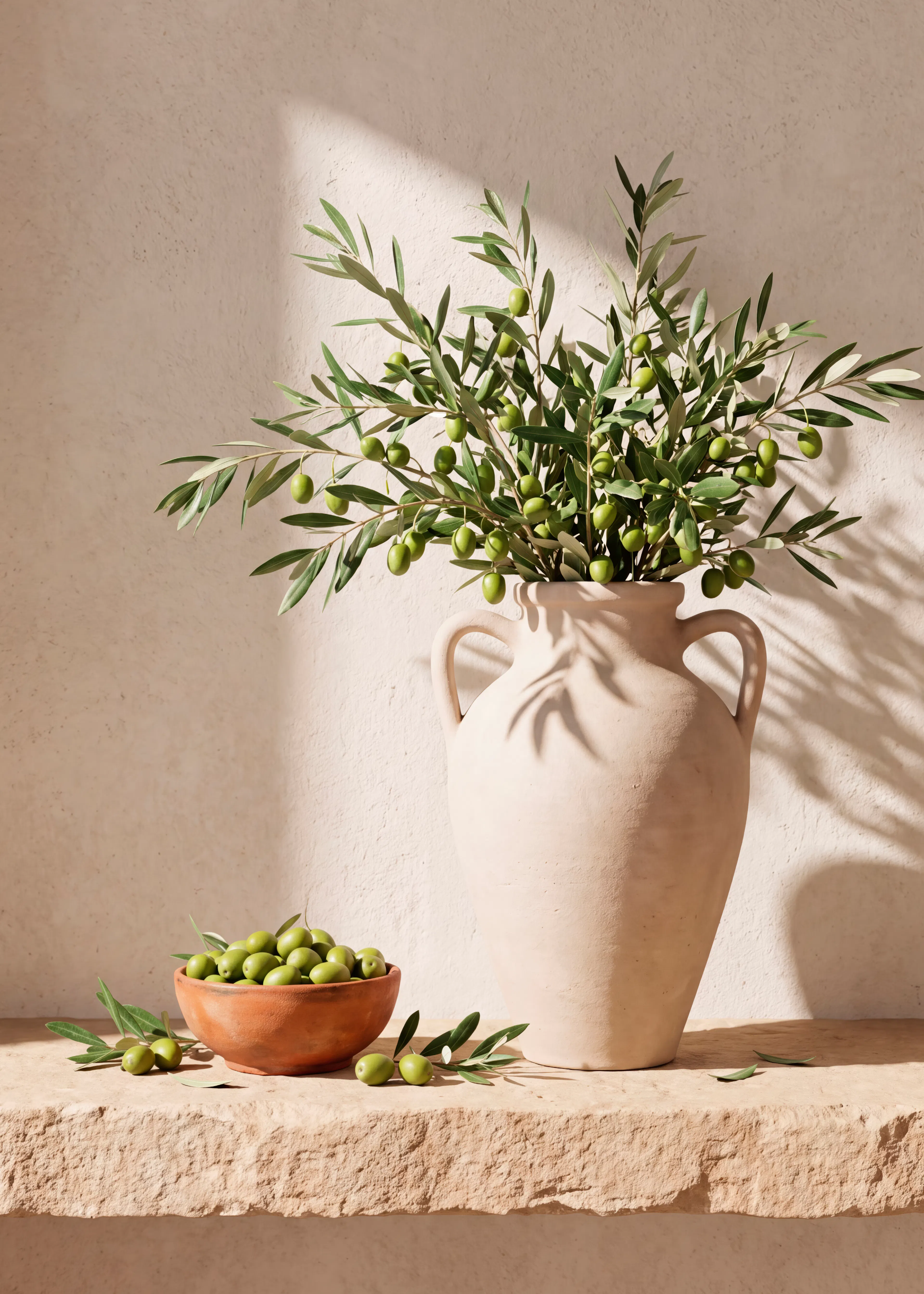Hell Beige Olive Stille Poster 0