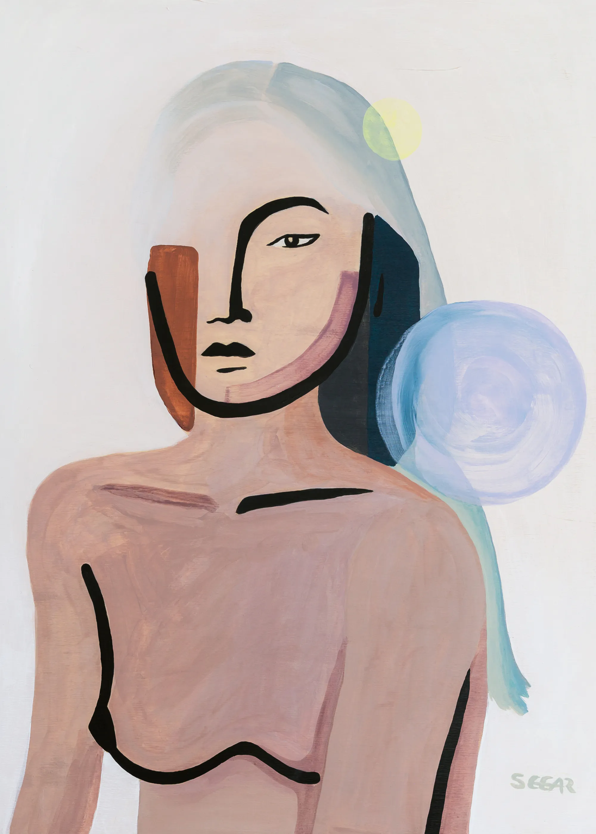 Beige Abstract Portrait Poster 0