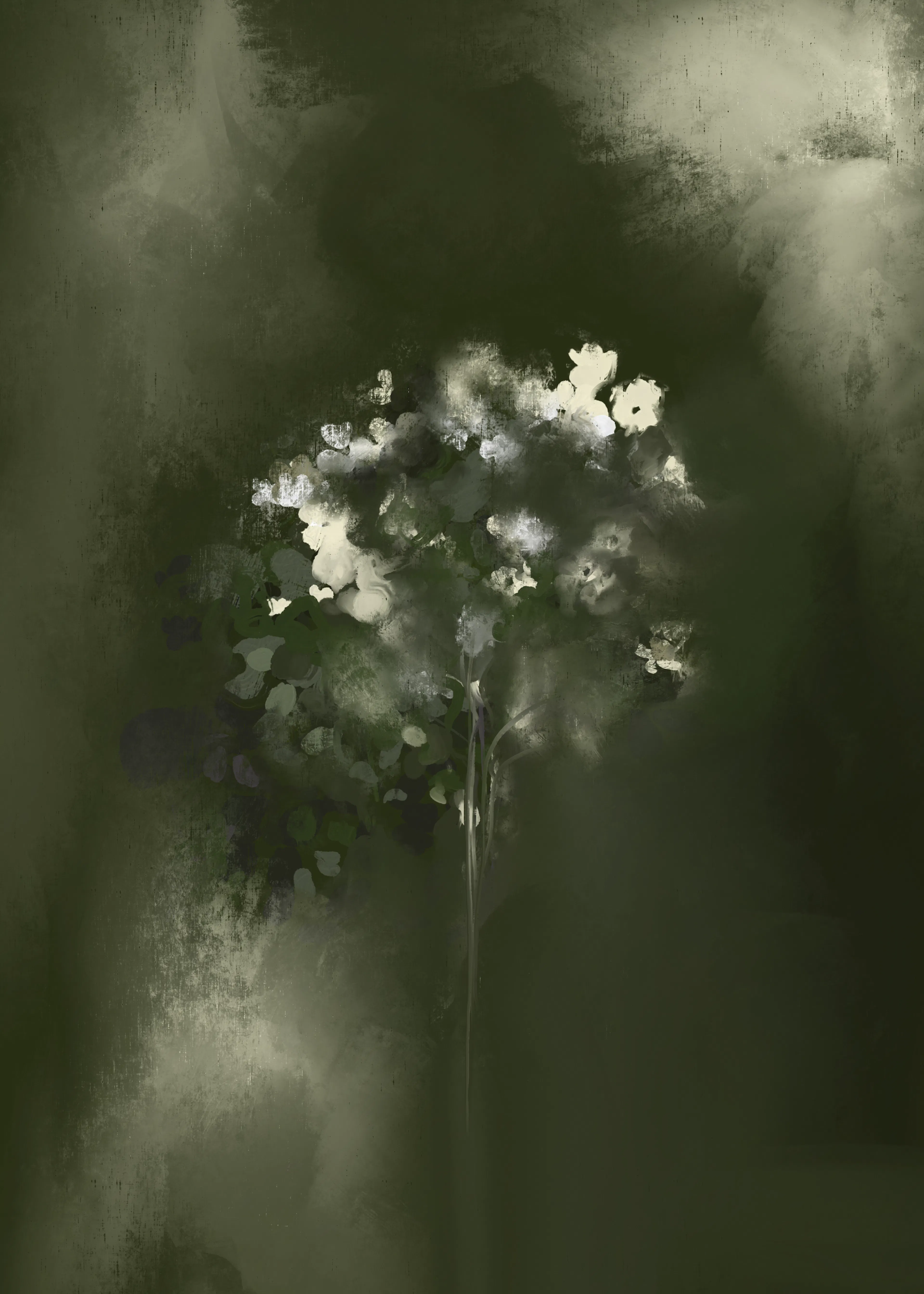 Green Ethereal Blooms Poster 0